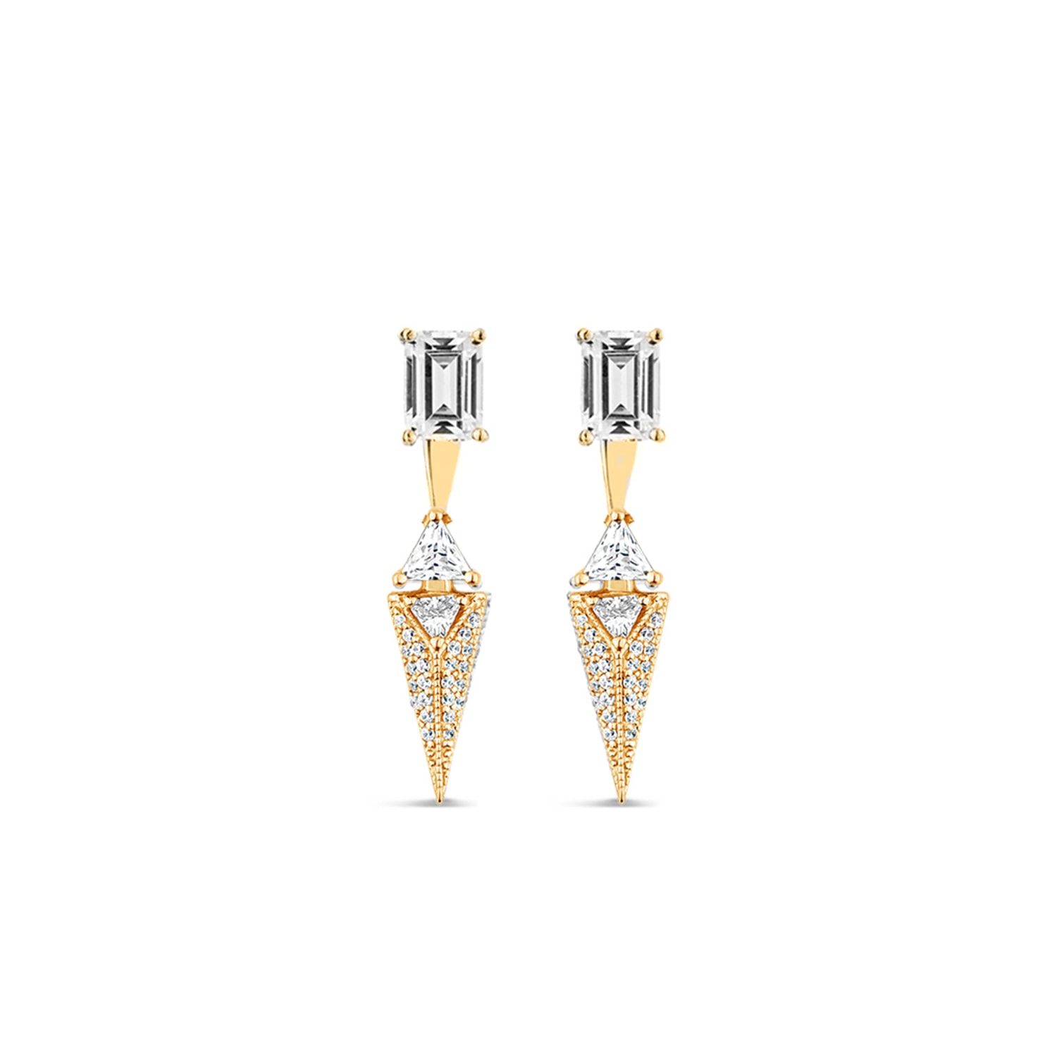 Sally Skoufis Women's Urge Earrings With Man Made Cz Diamond Stimulant In Sterling Silver & 18k Gold Vermeil In Gold