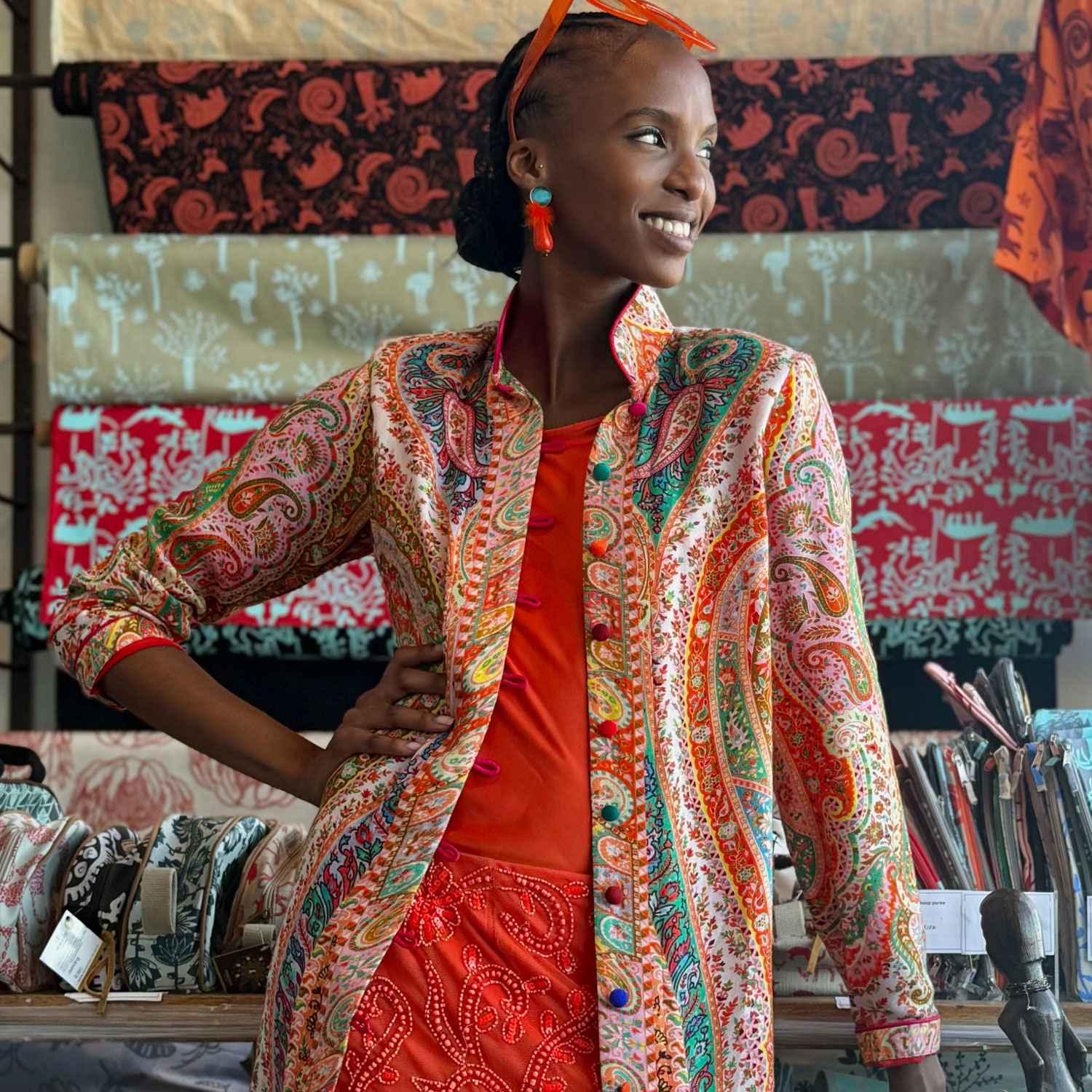 Orange Paisley Shawl Carnival Jacket | Beatrice von Tresckow
