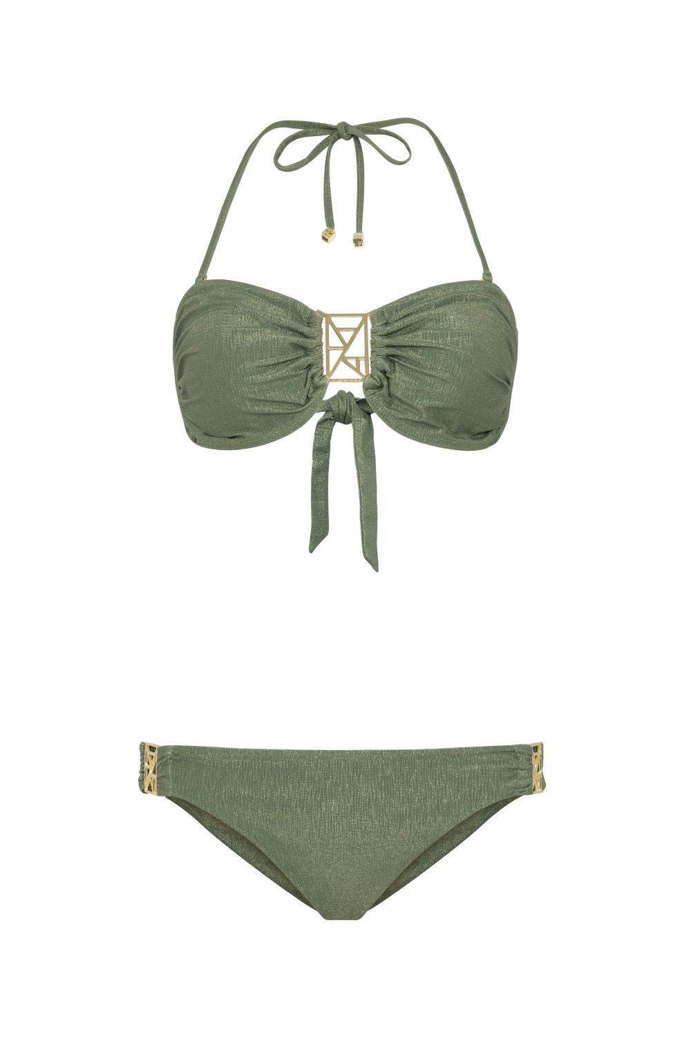 Leyla Maya Women's Green Kate Bandeau Bikini Set - Verde Oliva