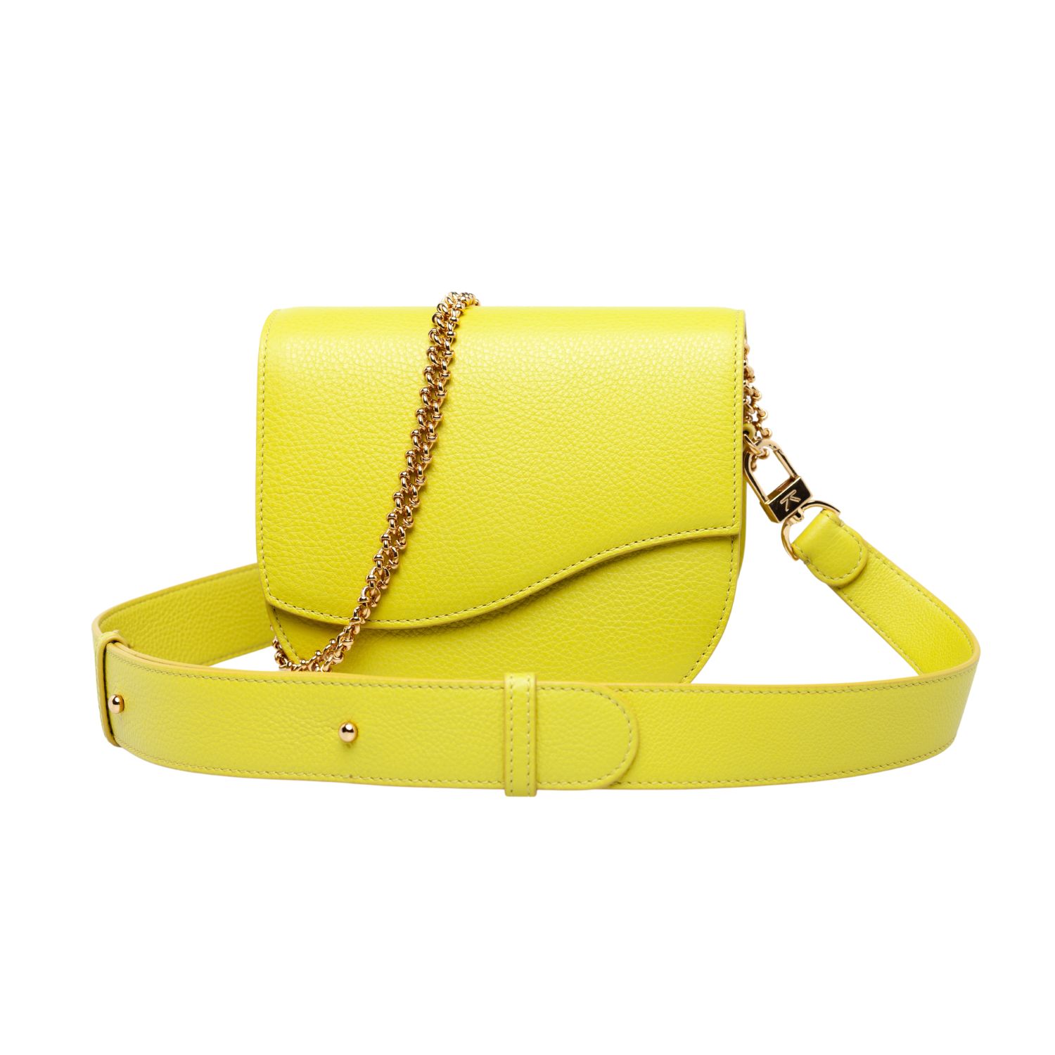 Kiara Ventrella Women's Gold / Green / Yellow Ariana Wave Saddle Bag - Chartreuse In Gold/green/yellow