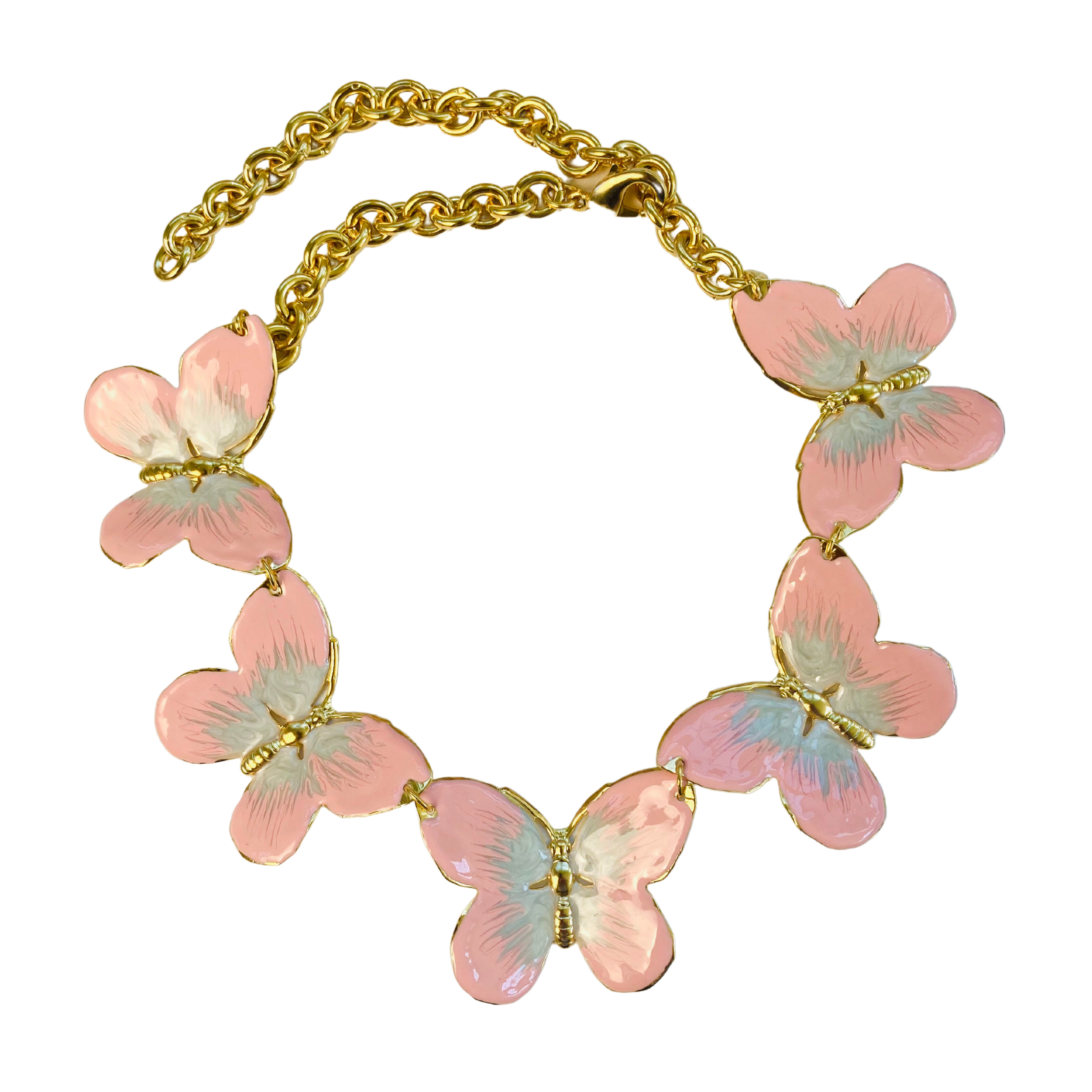 Women’s Pink / Purple The Pink Reef Oversized Butterfly Necklace In Pink