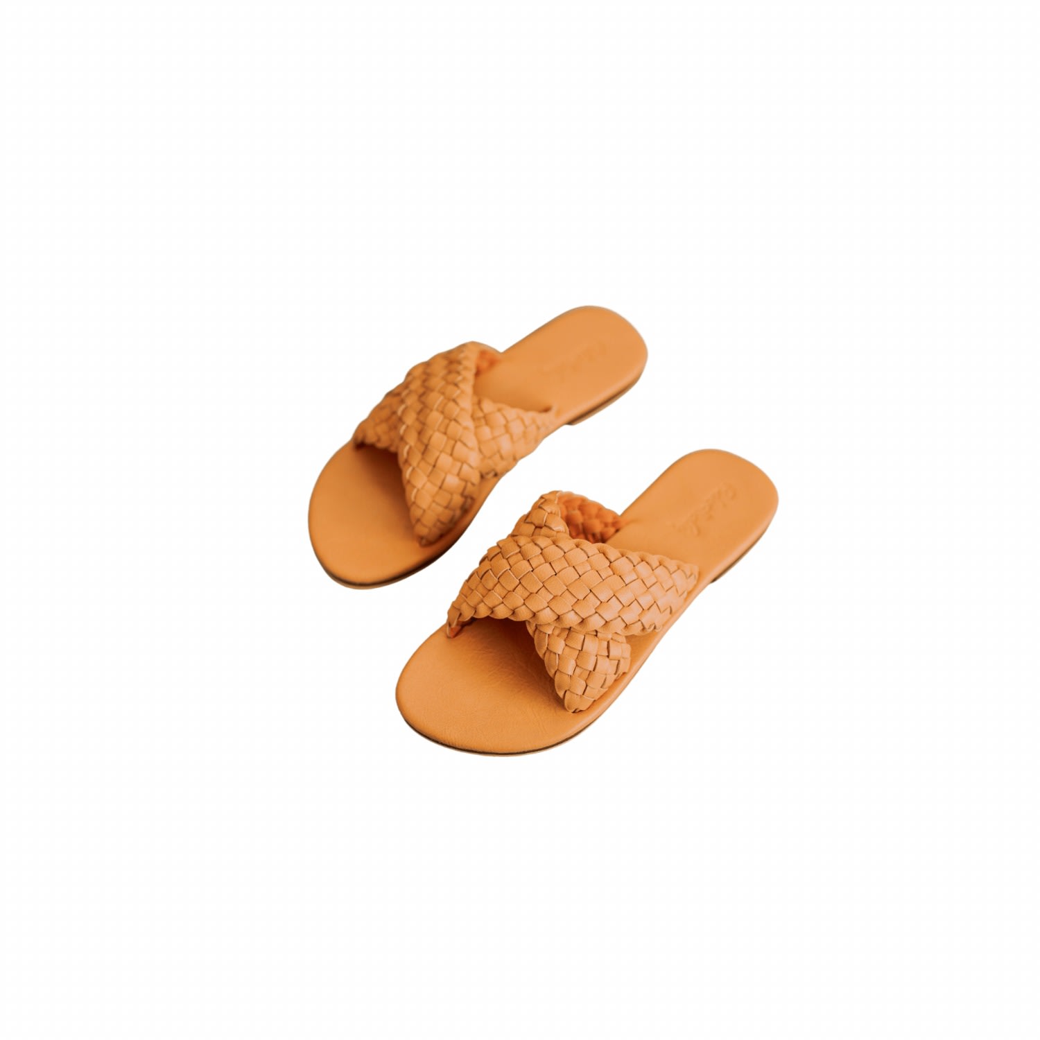 Pink Haley Women's Barbara Woven Leather Sandals In Tan In Black/brown