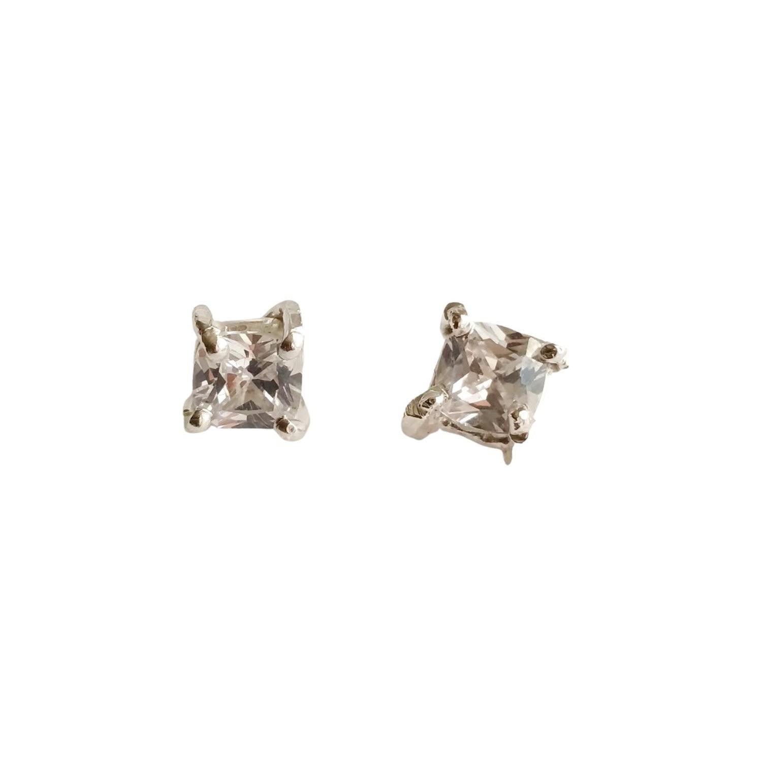 Women’s Silver Claw Set Cushion Cut Lab Diamond Earrings Lily Flo Jewellery