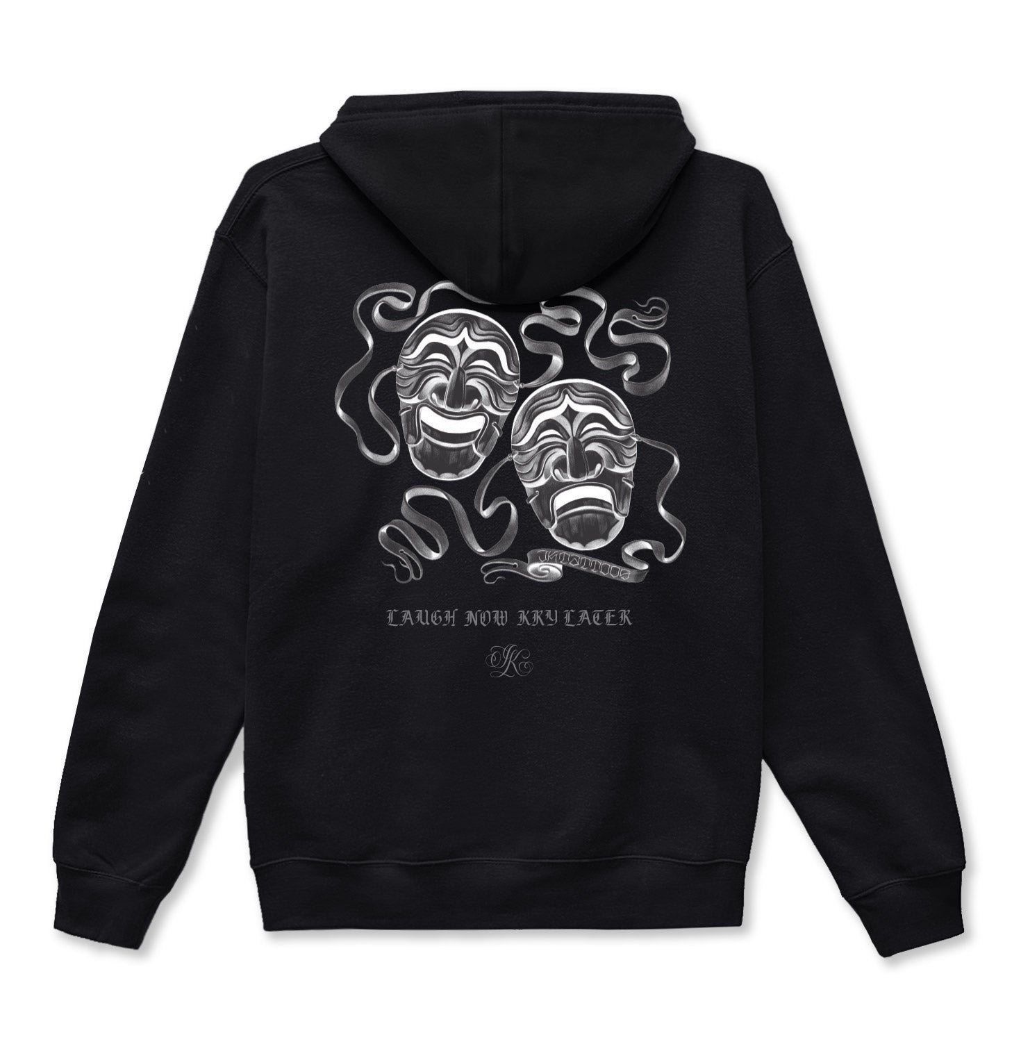 Korelimited Laugh Now Kry Later Zip Up Hoodie In Black In Black