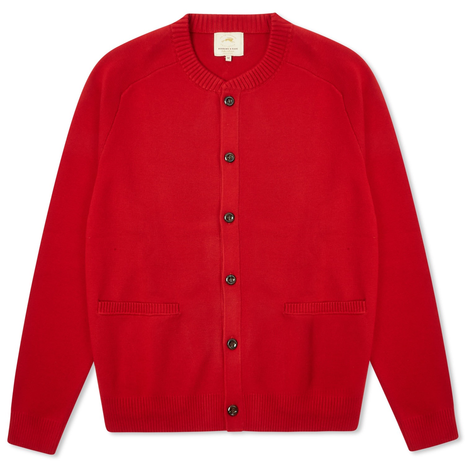 Men’s Varsity Cardigan - Red Small Burrows & Hare