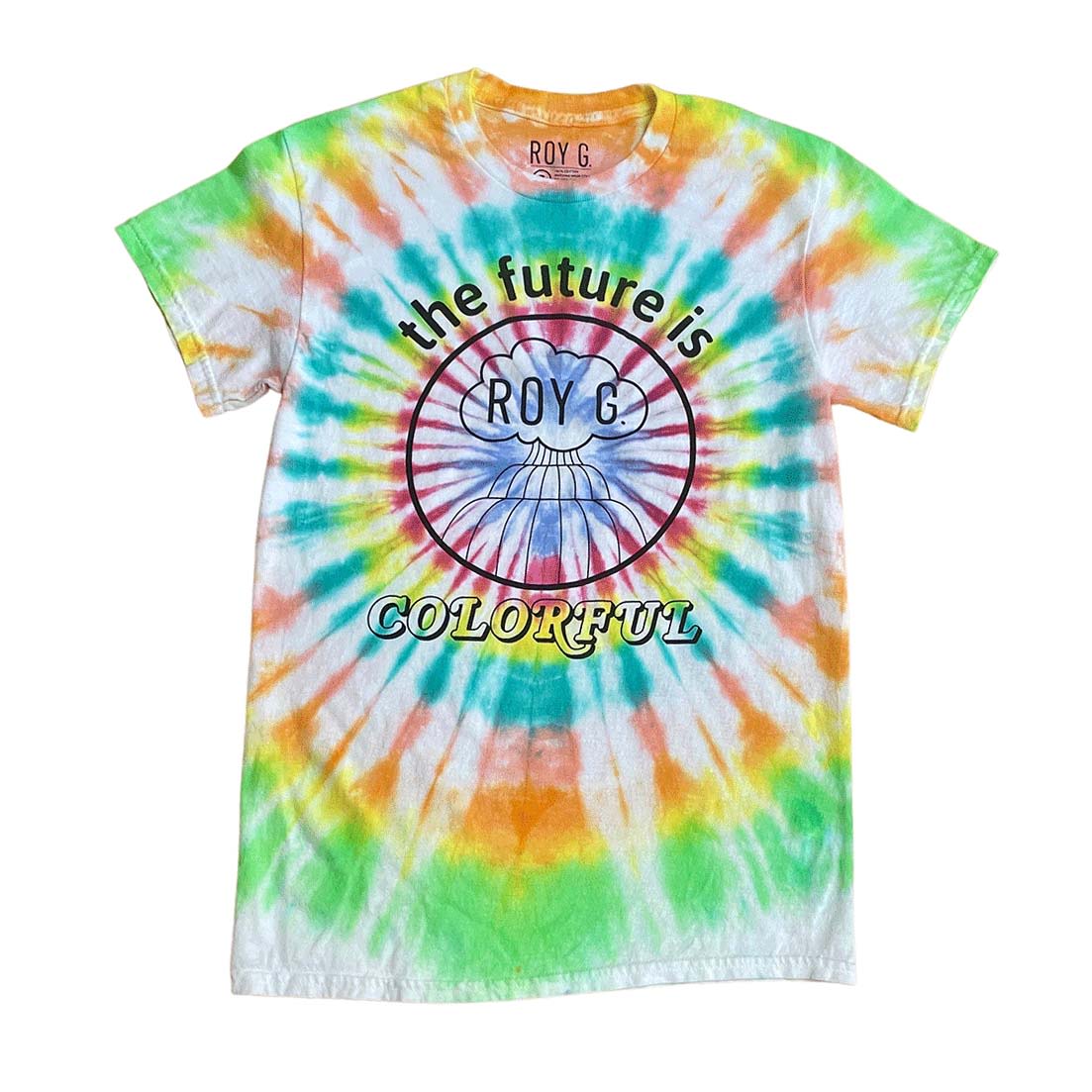 Women’s White The Future Is Colorful Tie-Dye Tee Small Roy G.