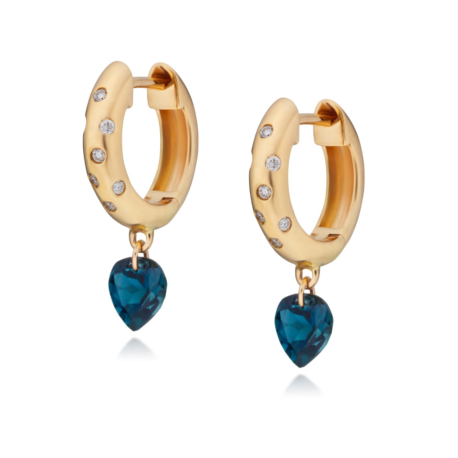 Women’s Gold / Blue Rangoli Sapphire Hoops Preeti Sandhu