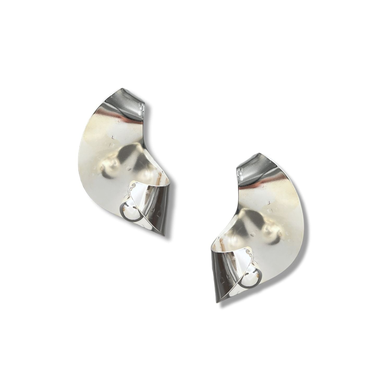 Jaredjamin Women's Silver Onda Ball Earrings