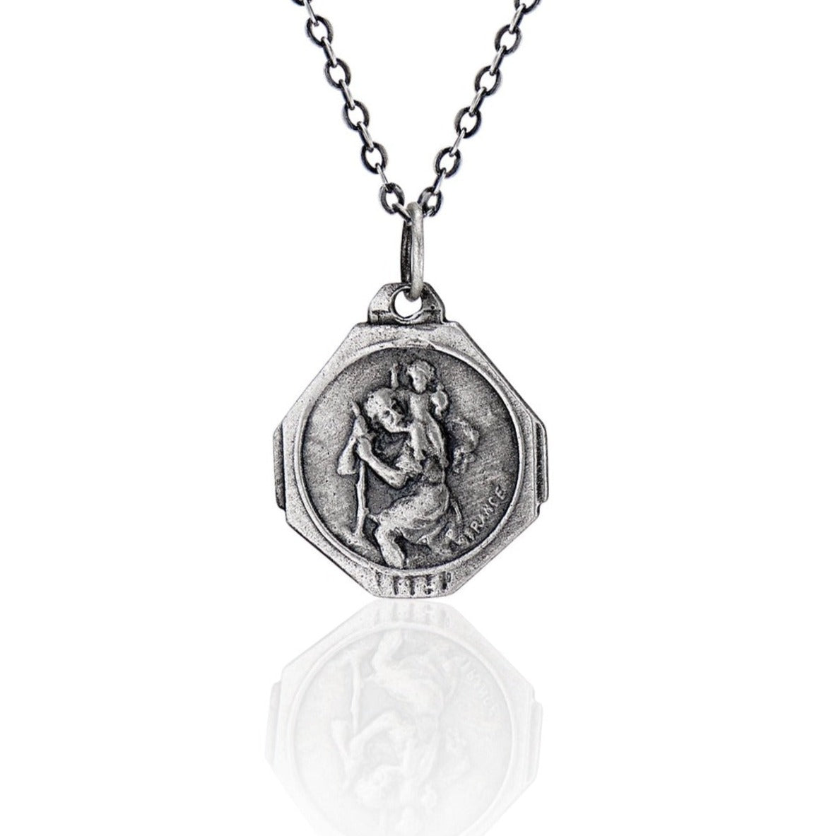 Cartography Men's Le Petit Prince - St. Christopher Patron Saint Of Travel Necklace In Sterling Silver