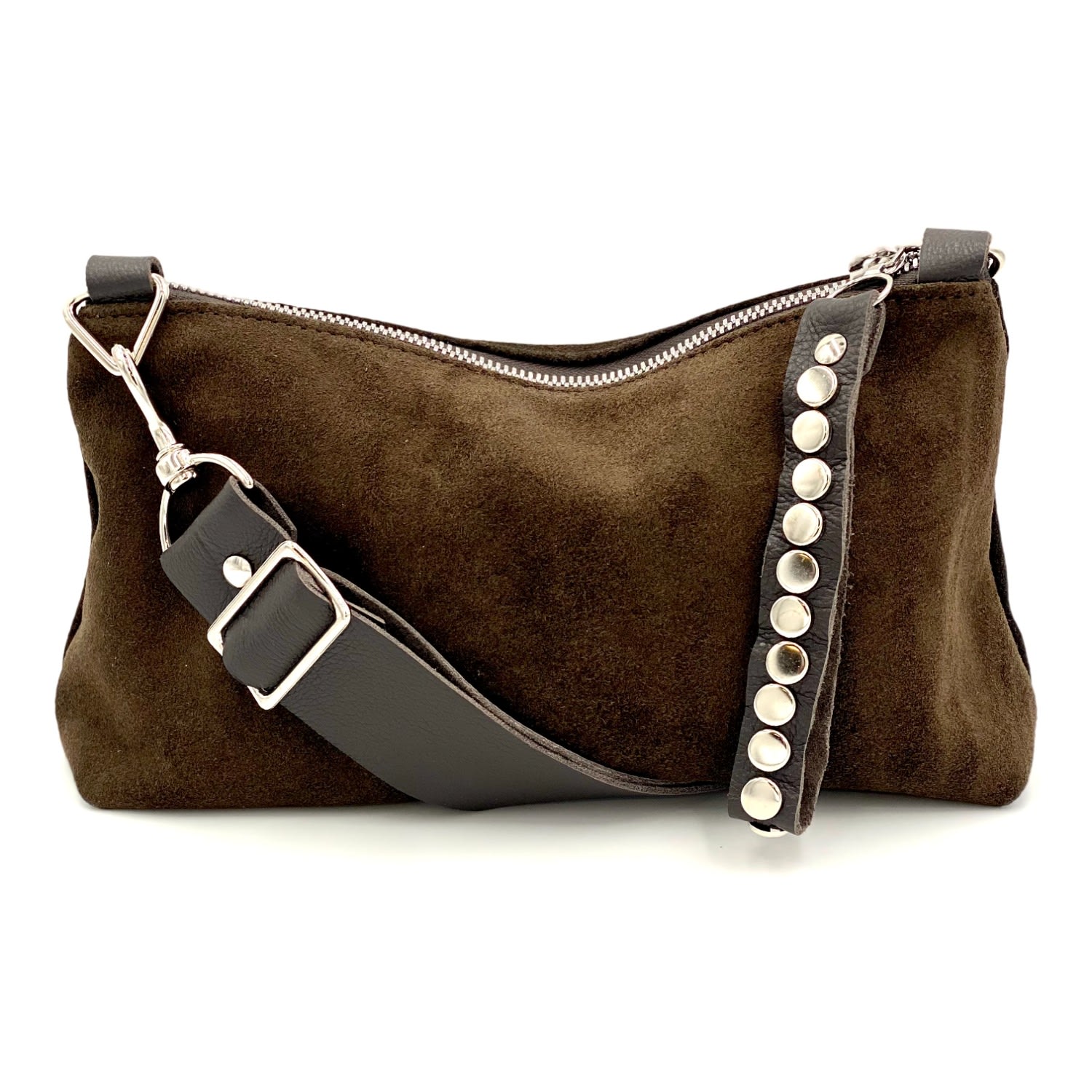 Lynn Tallerico Women's Brown Nancy Crossbody Bag In Chocolate Suede In Brown