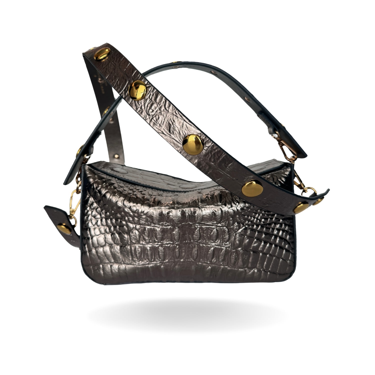 Indigolush Women's Quimera Box Leather Bag Silver