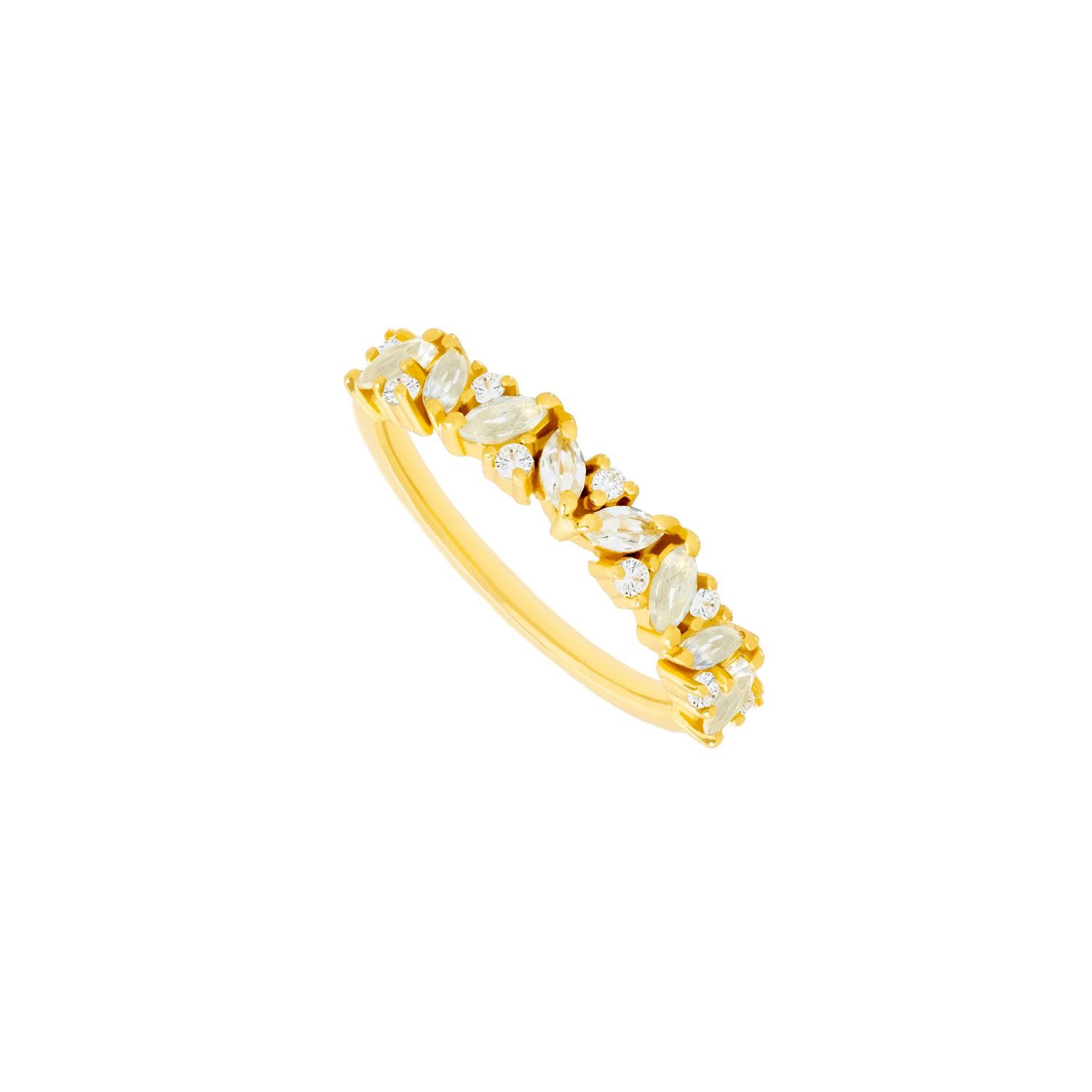 Lavani Jewels Women's Blue / Gold Birthstone Ring March Goldplated & Aquamarine In Gold