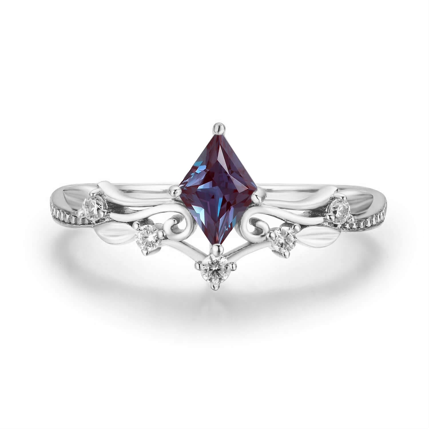 Women’s Silver Victorian Lace Alexandrite Ring White Gold Vermeil Azura Jewelry New York