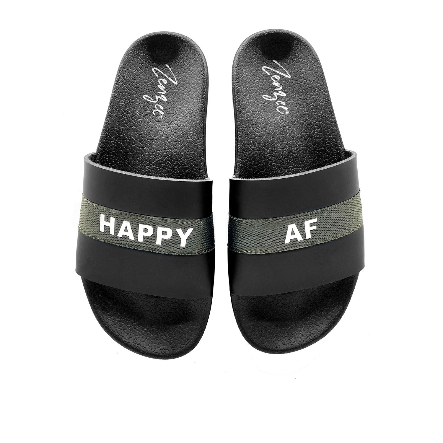 Zenzee Women's White / Black Happy Af Slide Sandals In White/black