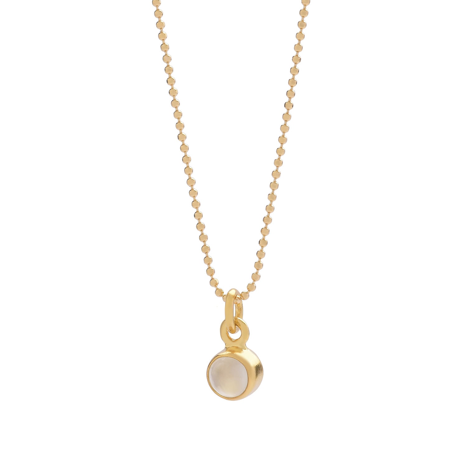 Nellou Jewellery Women's Neutrals Gem Dot Birthstone Necklace June Moonstone Gold Plated Sterling Silver In Multi