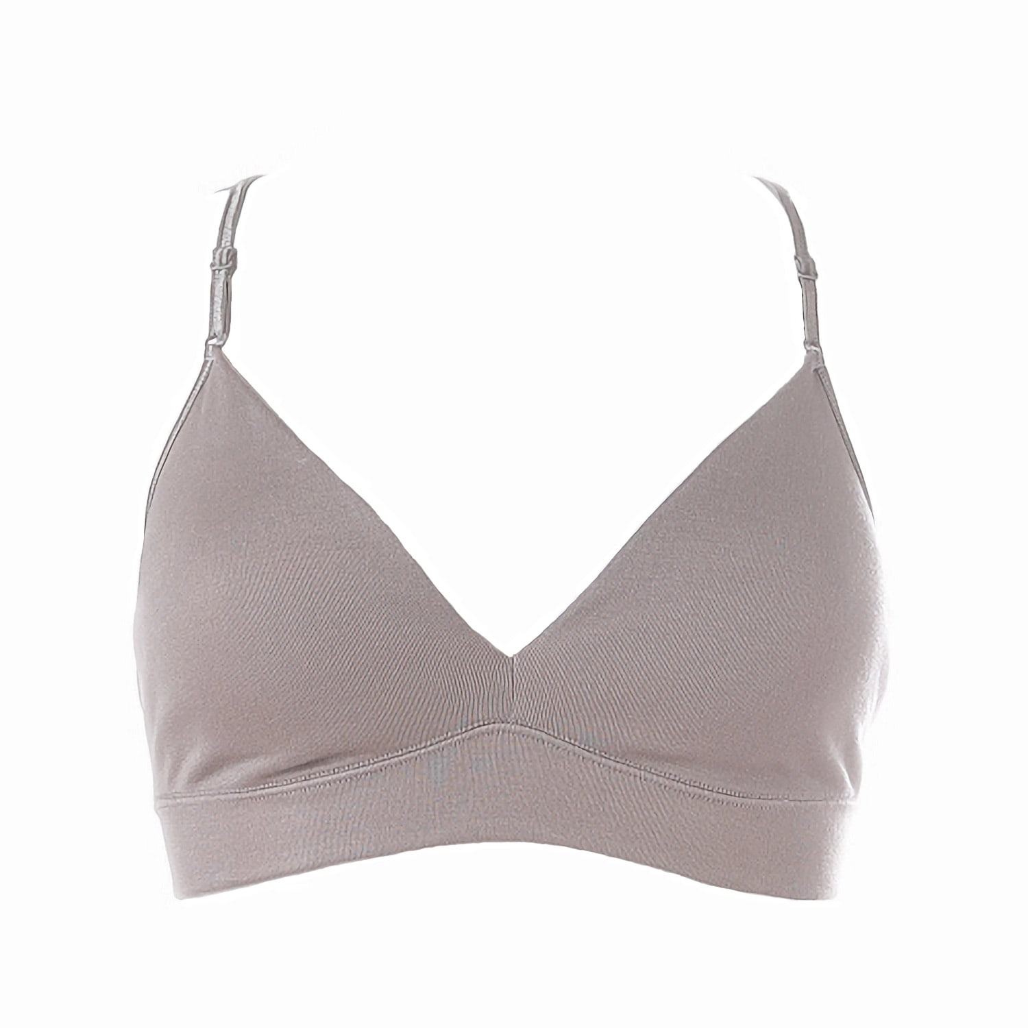 Aromatique Women's Grey Wireless Cotton Bralette With Levers Lace, Ash Gray In Grey