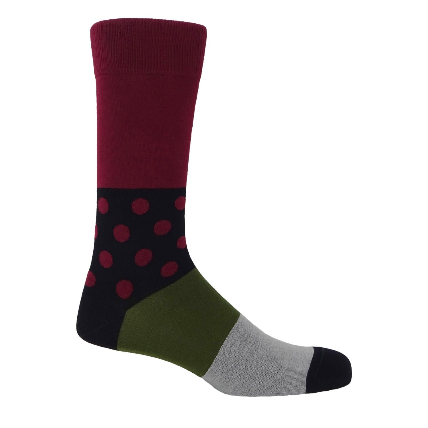 Peper Harow - Made In England Red Burgundy Mayfair Men's Socks In Red