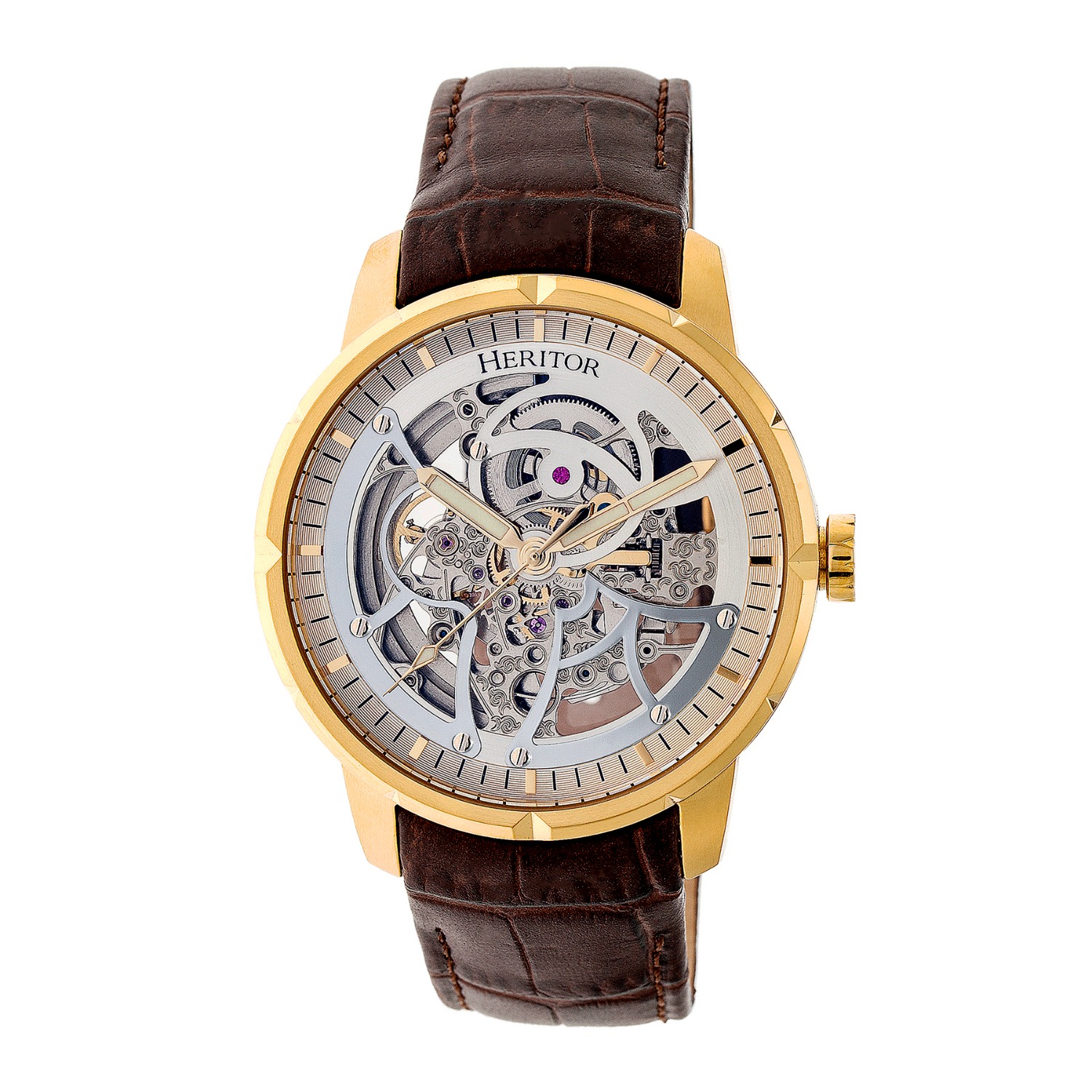 NWT Automatic Skeleton Dial Genuine Leather Watch Amazon.com: SENRUD Mens Automatic Watch Luxury Leather Strap  main image 4