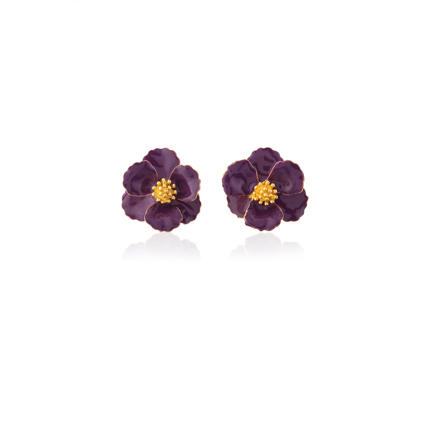 Women’s Pink / Purple Purple Petite Flower Earrings Milou Jewelry