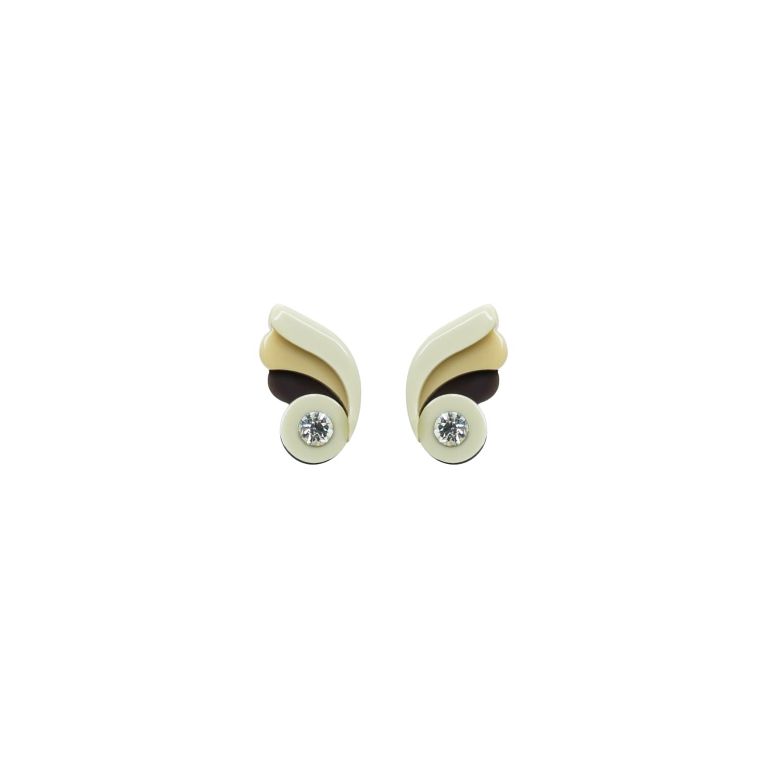Gissa Bicalho Women's Neutrals Acrylic Handmade Earring Xs Butterfly Kahki In Neutral