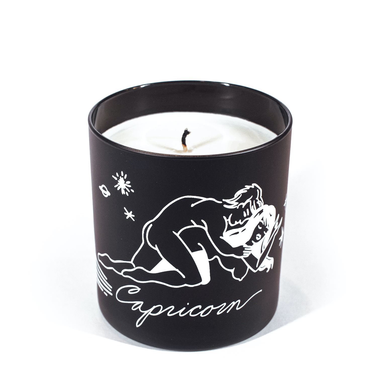 Black Cake Black Capricorn Zodiac Horoscope Massage Candle In Black