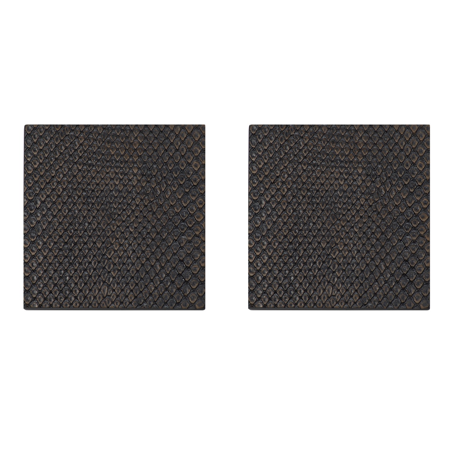 Grey Set Of Two Coasters - Faux Boa Charcoal Posh Trading Company