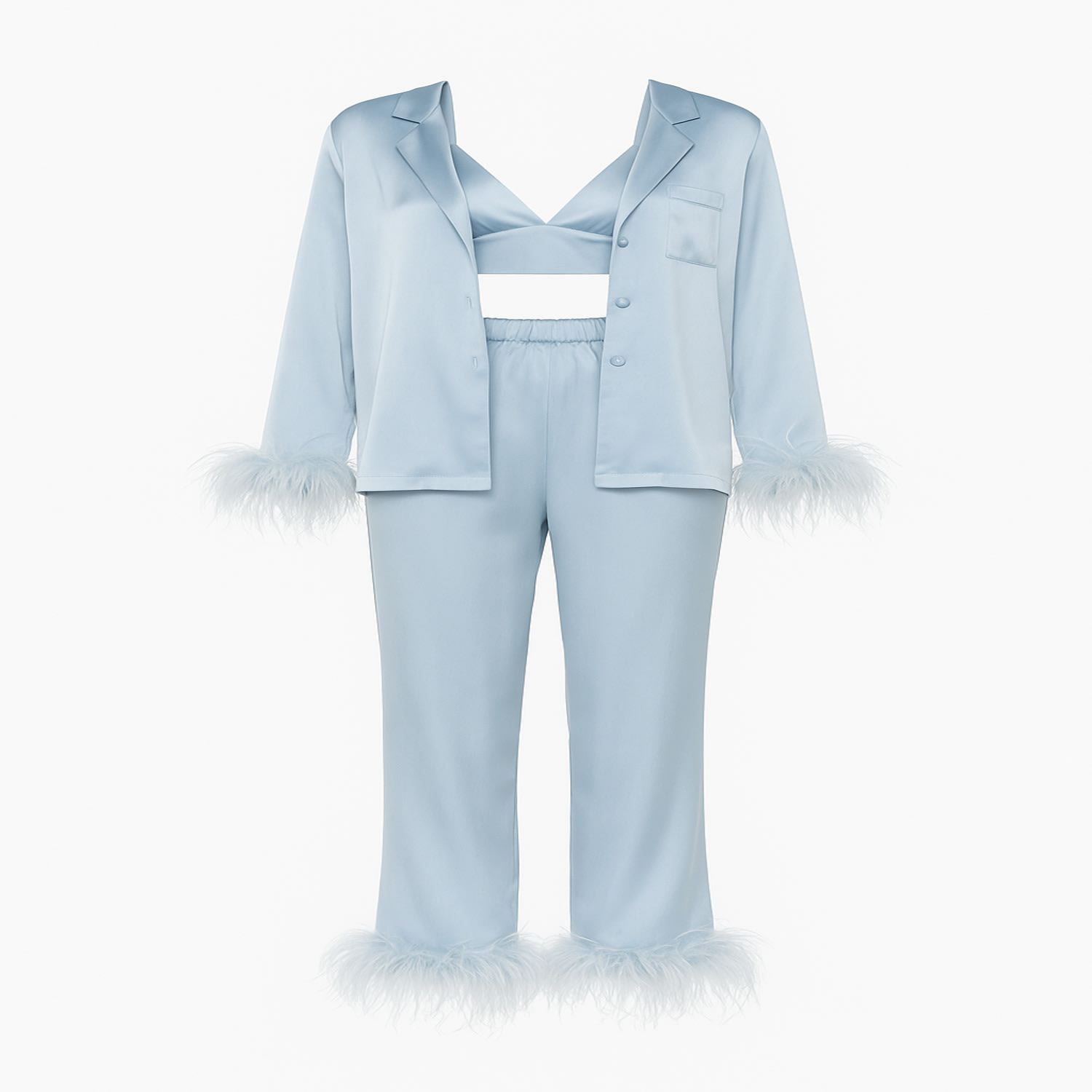 Cioccolato Couture Blue Palm Beach Pajama Set