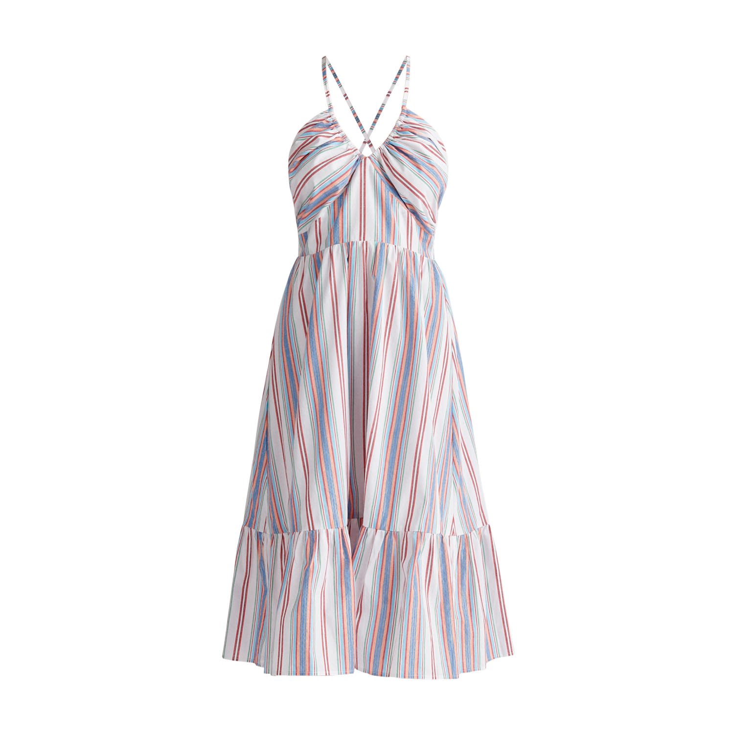 Women’s Midi Cotton Halterneck Dress - Multicolour Xxs Paisie