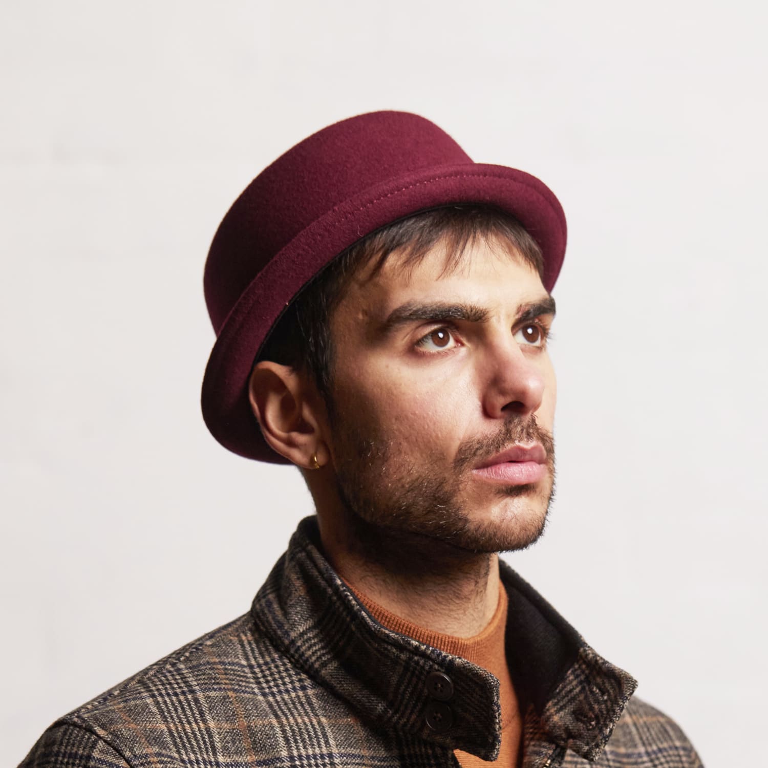 Jack Vino Burgundy Felt Skimpy Brim Short Brim Rude Boy Mod Style