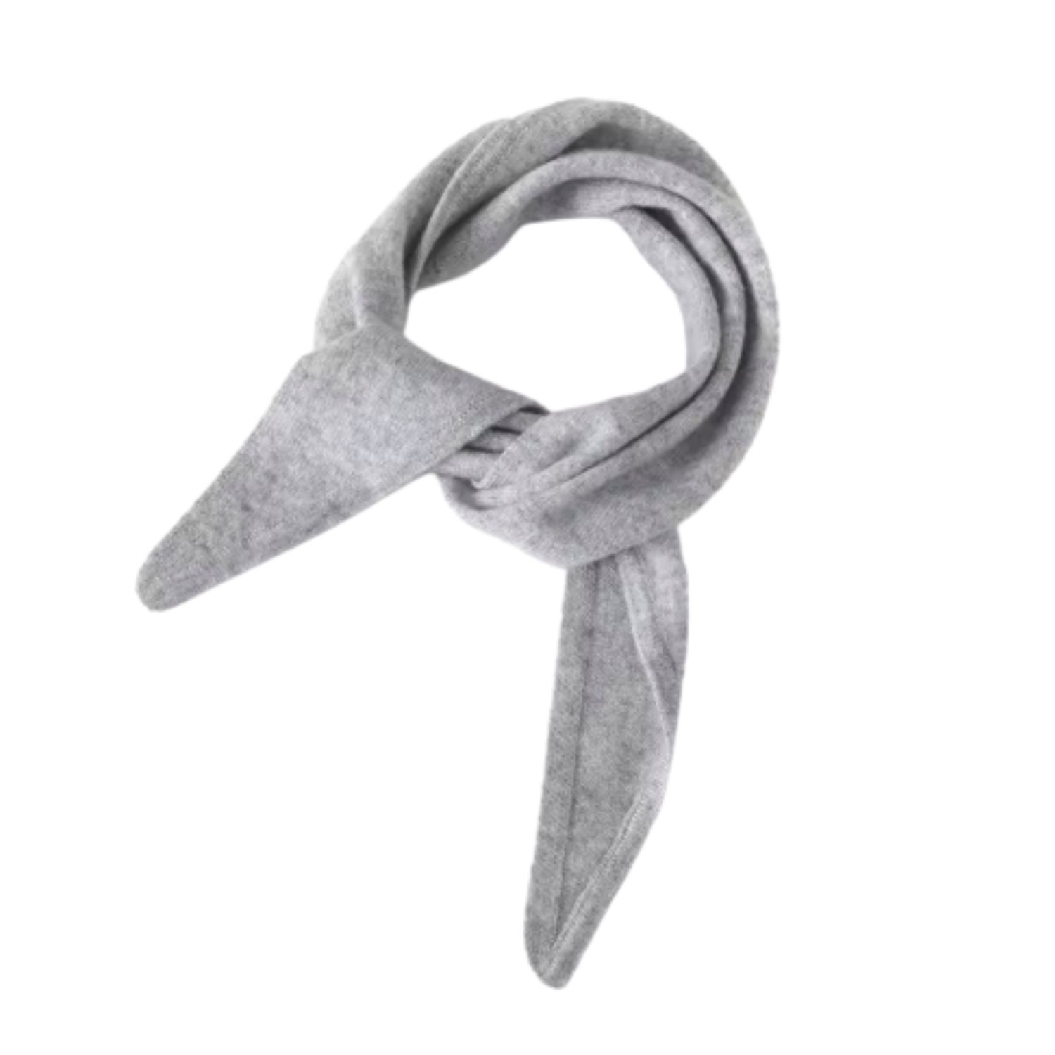 My Little Nature Women's Pure Cashmere Skinny Tie Scarf Lille Tørklæde - Grey Color Cashmere Scarf In Gray