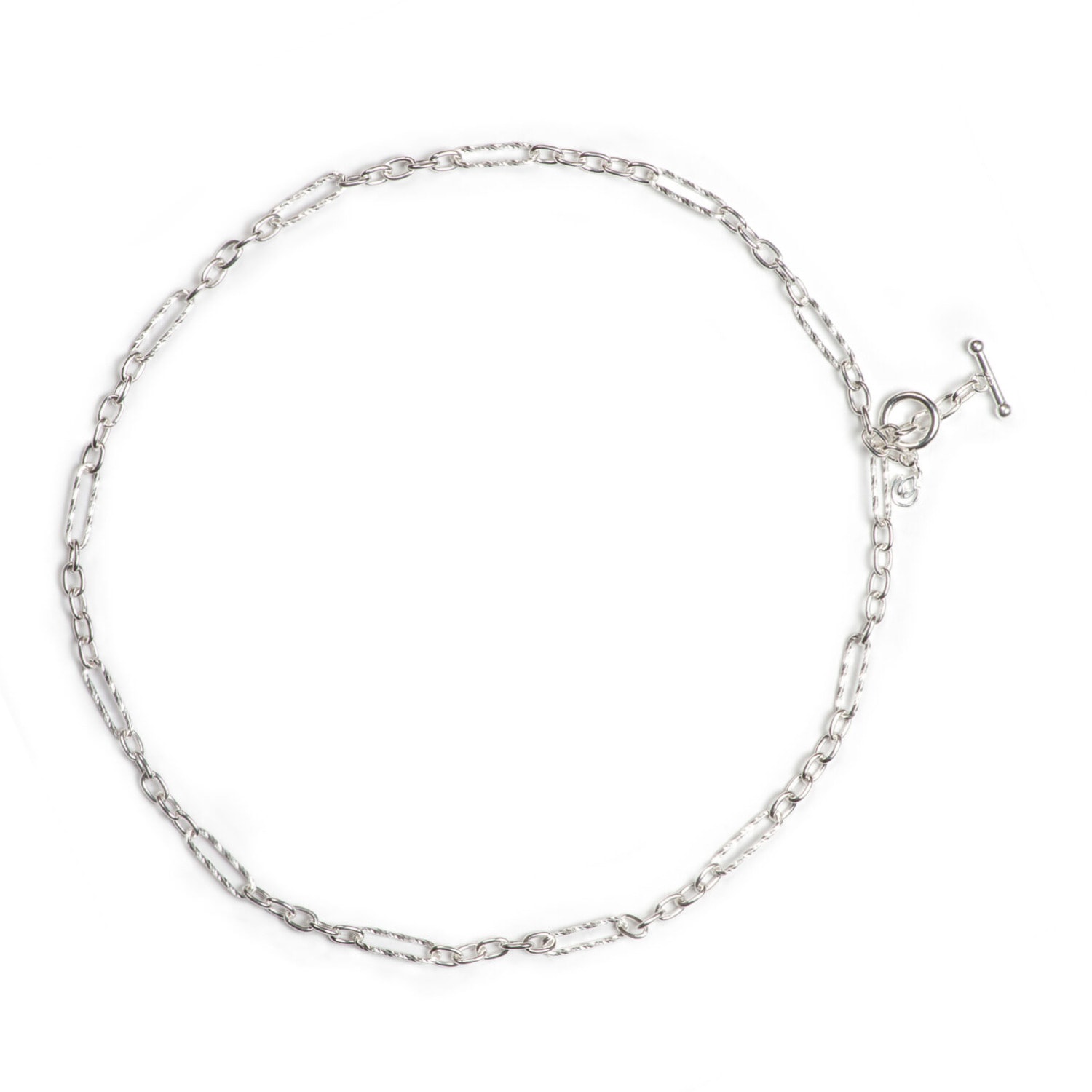 Women’s Paper Clip Figaro Necklace With T-Bar In Sterling Silver The Jewellery Store London