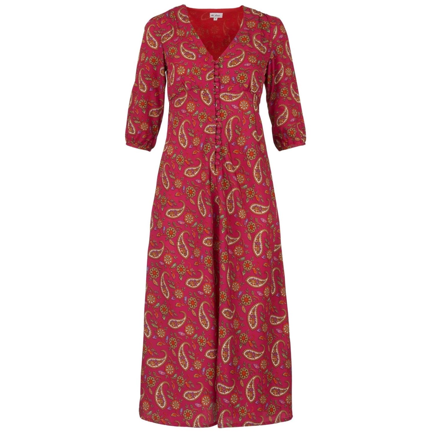 Women’s Pink / Purple Belgravia Midi Dress In Hot Pink Paisley XXXL At Last...