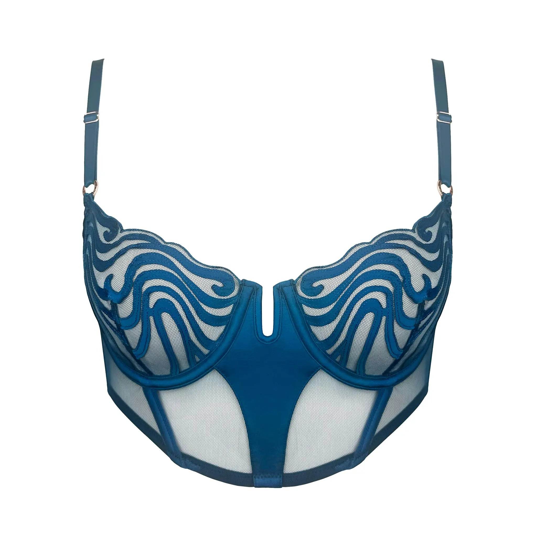 Monique Morin Lingerie Women's Echo Bustier Abyss Blue In Blue