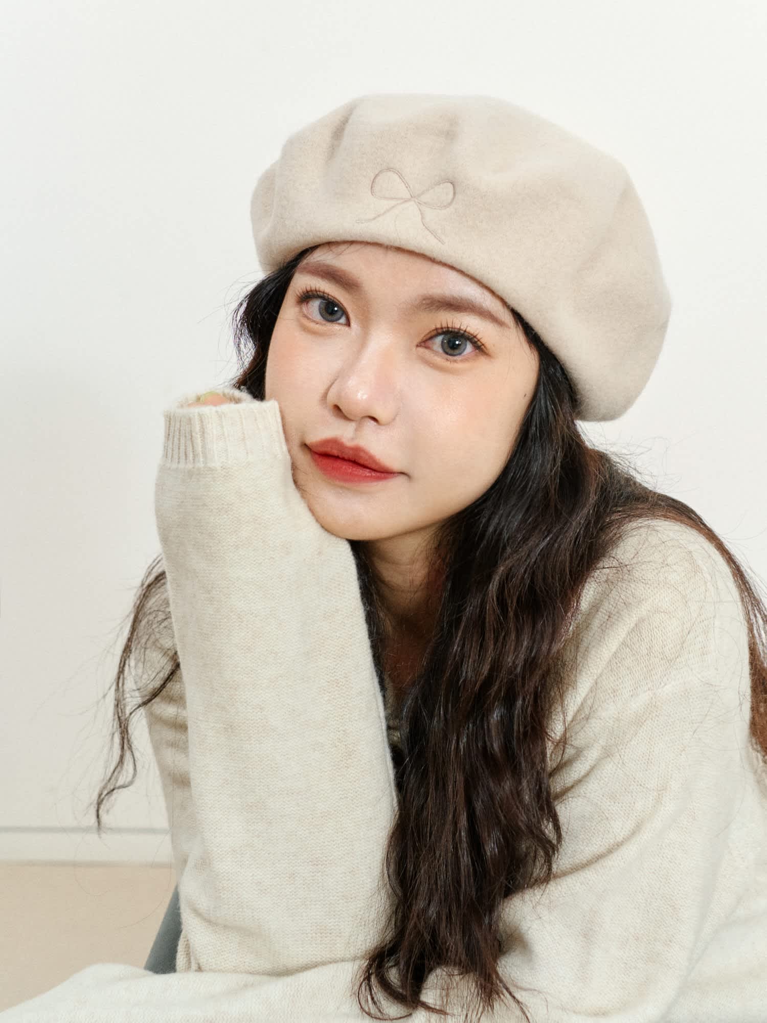Bon Chic Wool Beret - Beige | Lost Pattern NYC | Wolf & Badger