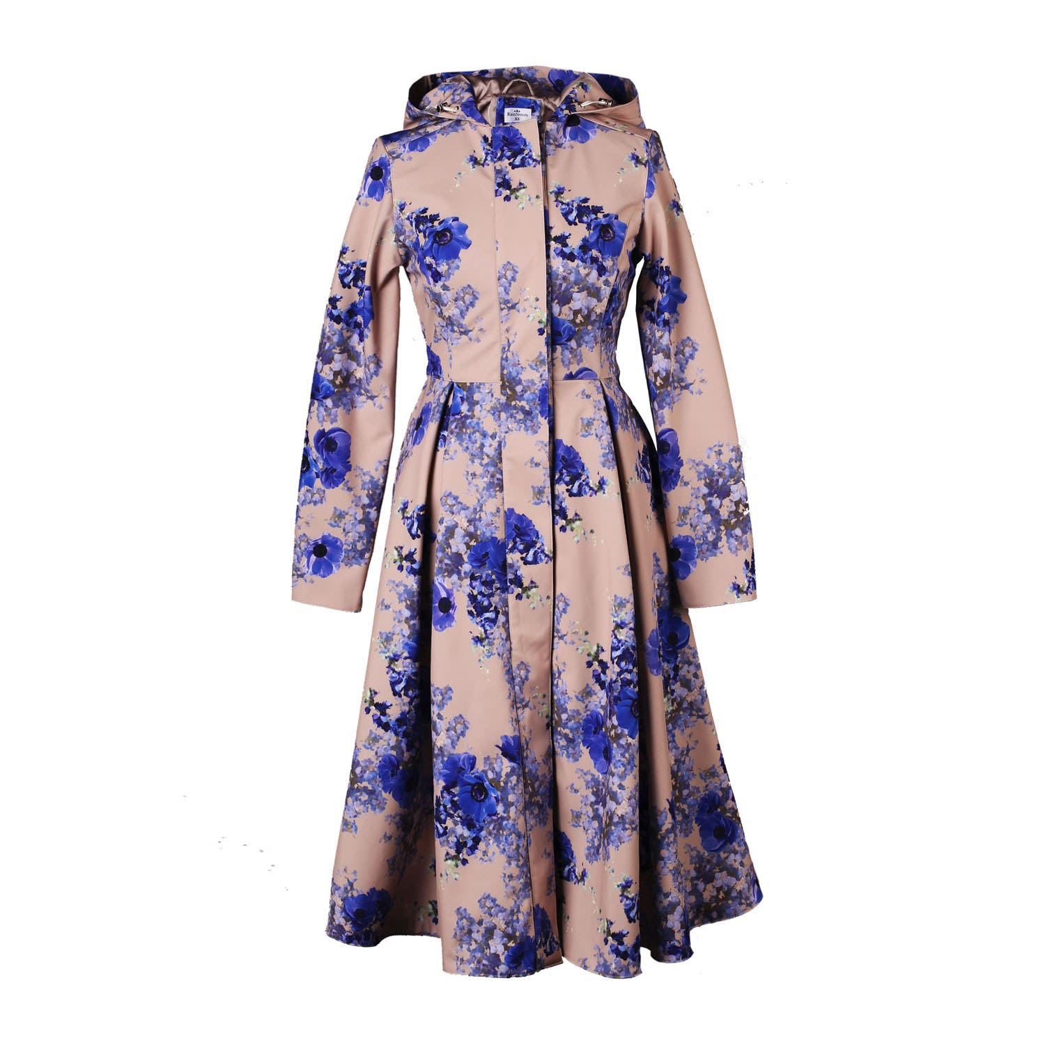 Women’s Neutrals / Blue Waterproof Long Hooded Trench Coat: Cornflower Blue Large Rainsisters