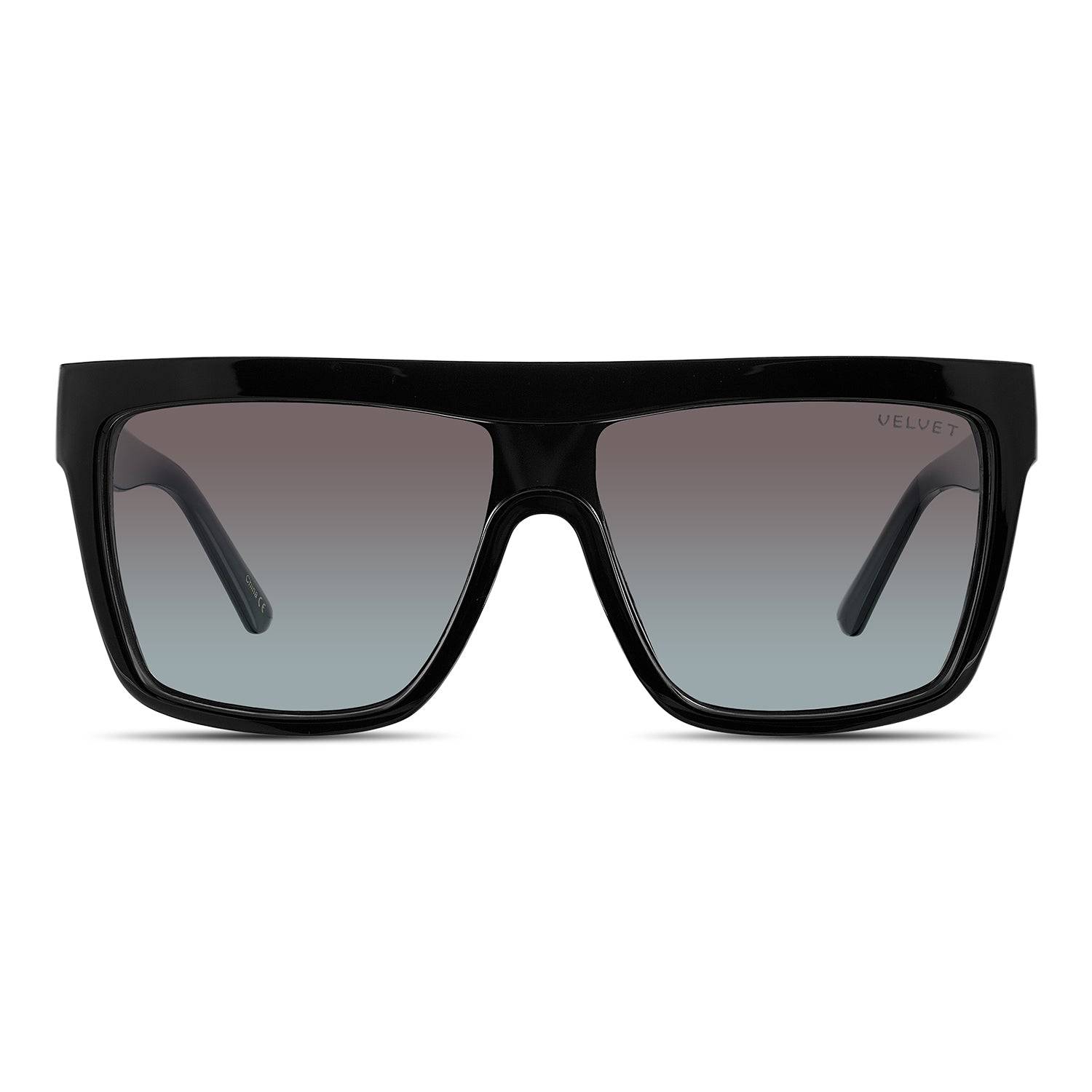 Velvet Eyewear Women's Black  Sunglass Shield - Melania