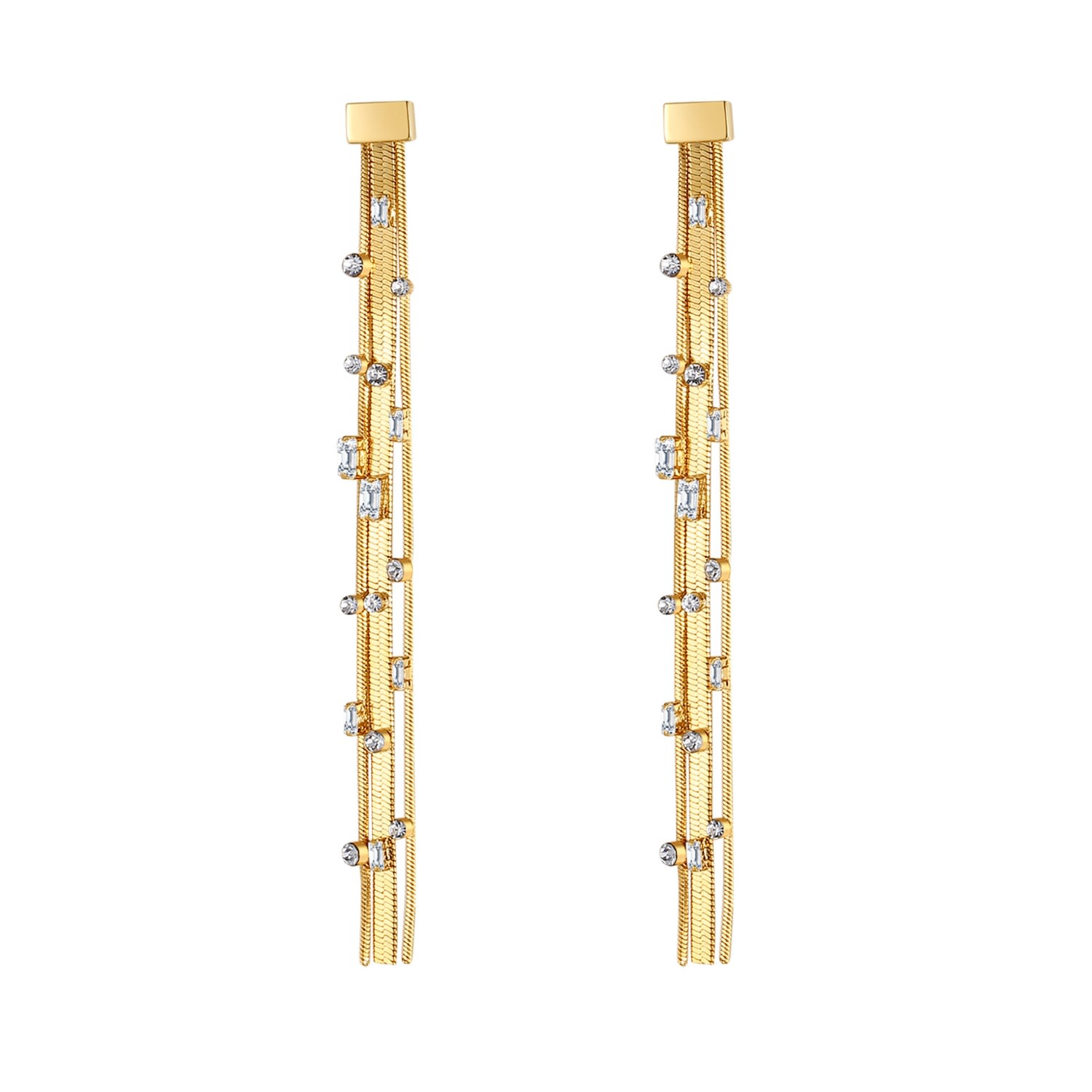 Women’s Golden Tassel Zirconia Earrings Classicharms