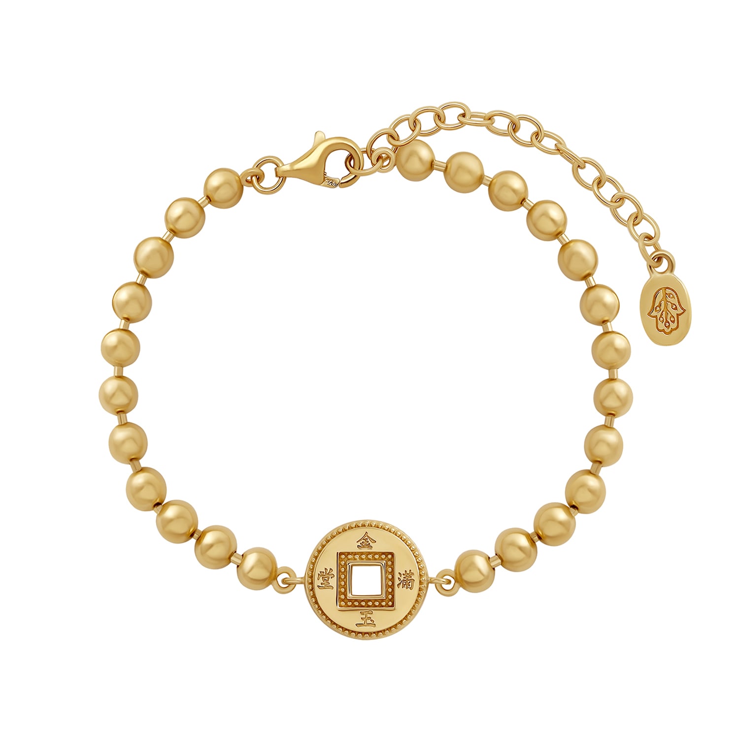 Karma And Luck Women's Radiant Fortune Gold Lucky Coin Bracelet