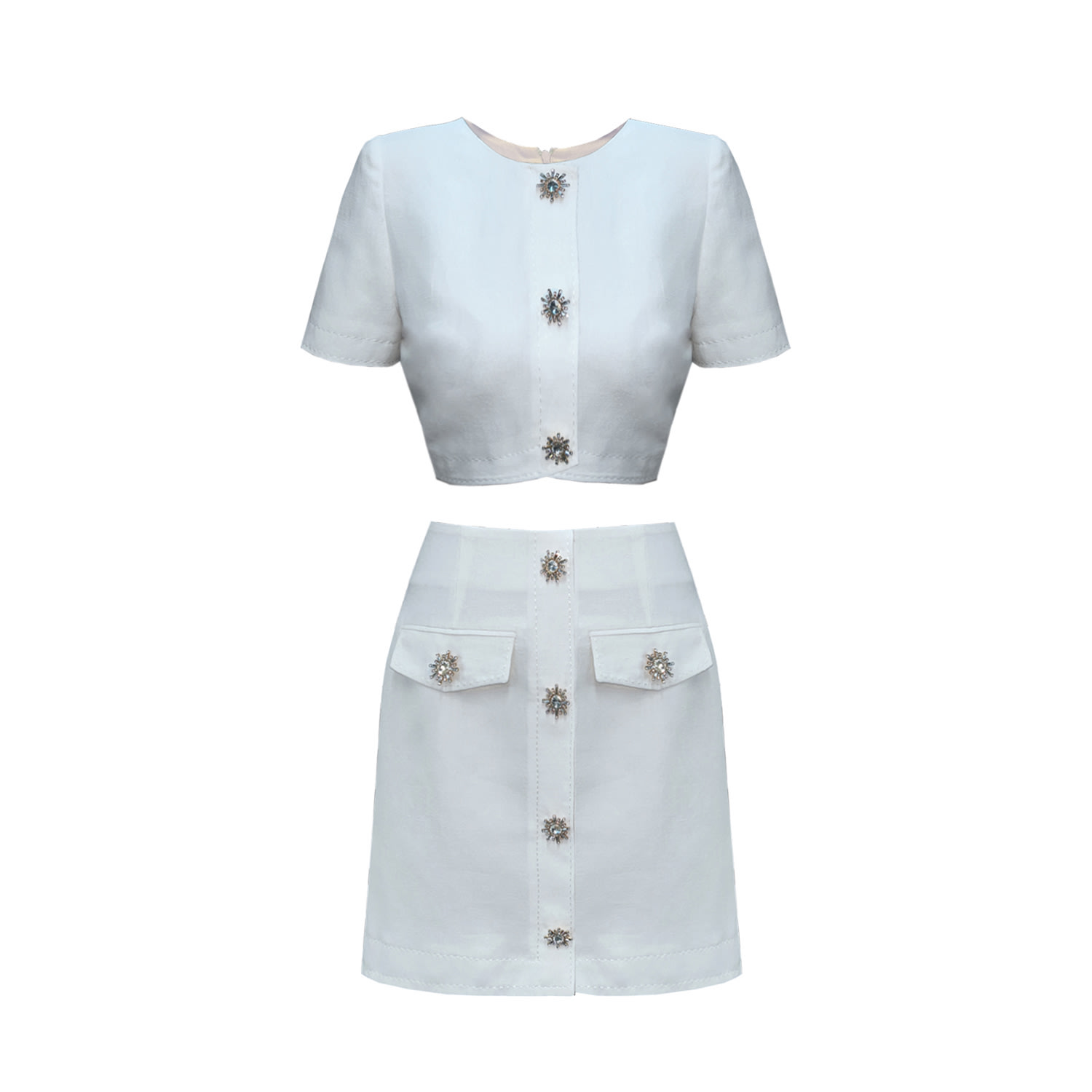 Copurs Bea Top & Goldie Skirt Set - White In White