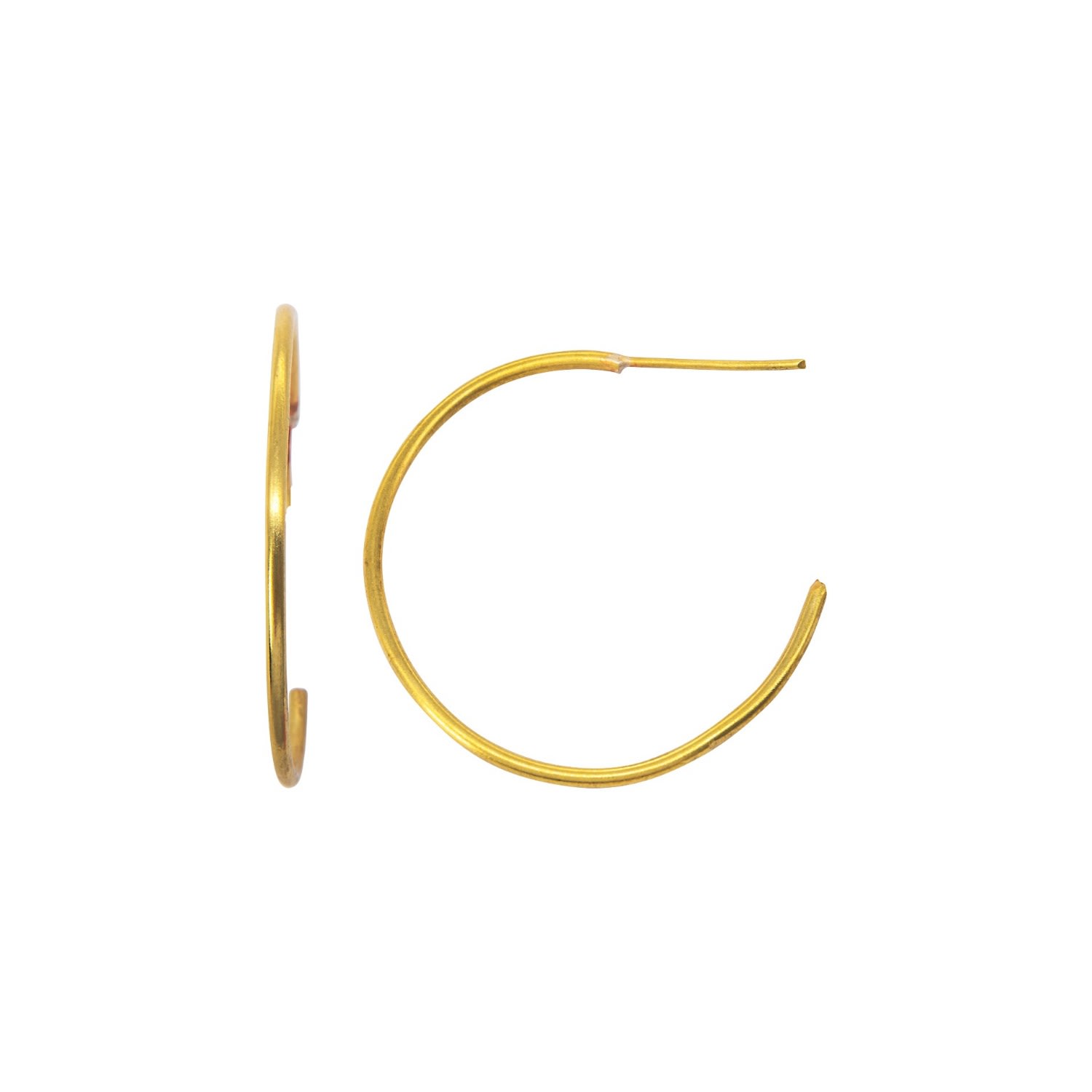 Lily Flo Jewellery Women's Large Solid Gold Hoop Earrings