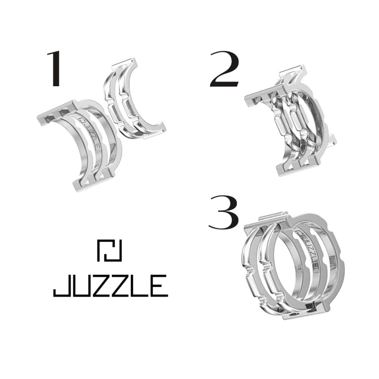 Chakra Silver Puzzle Ring With Colored Gemstones Juzzle Jewelry