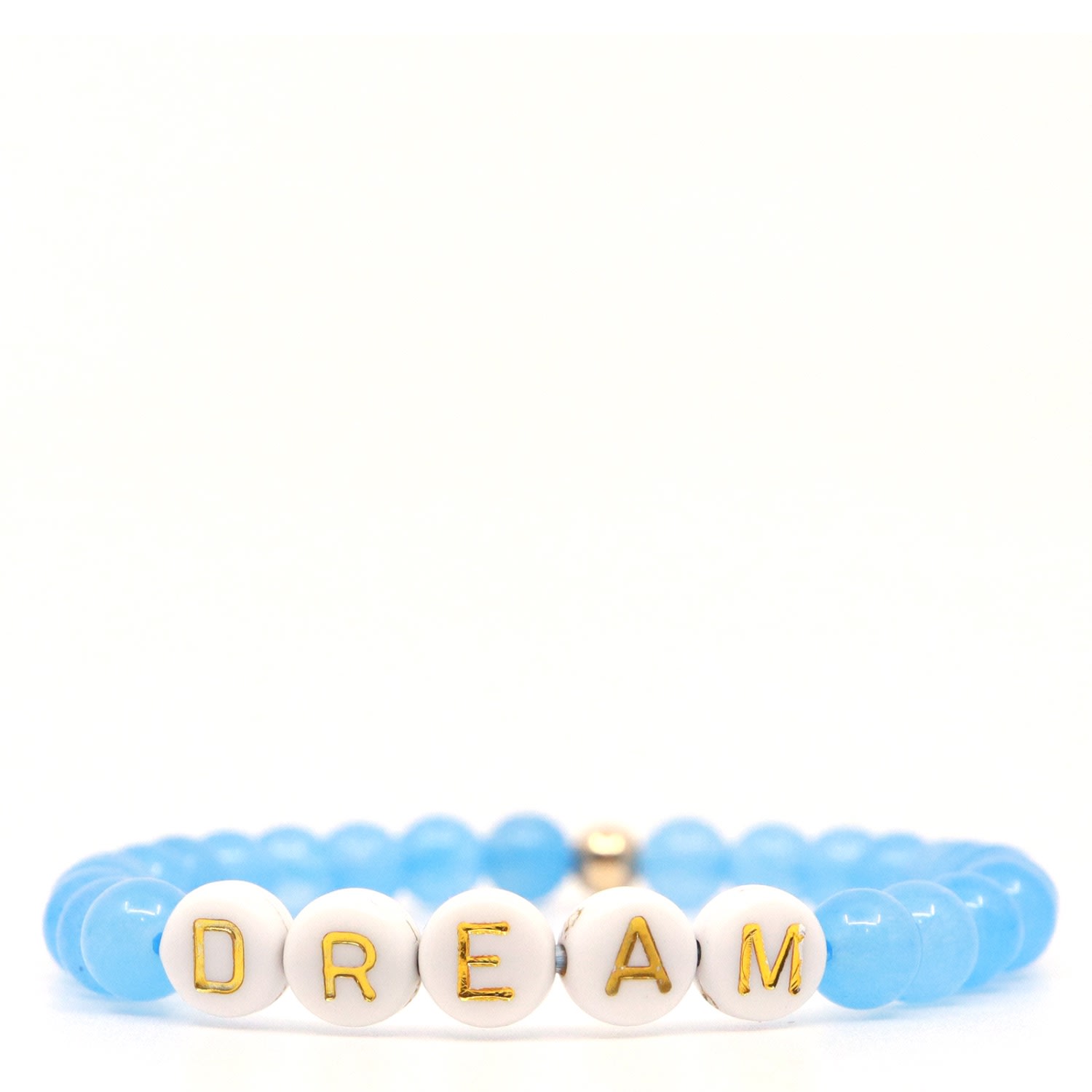 Women’s Blue / Gold / White Dream - Sky Blue Jade Beaded Bracelet Shar Oke