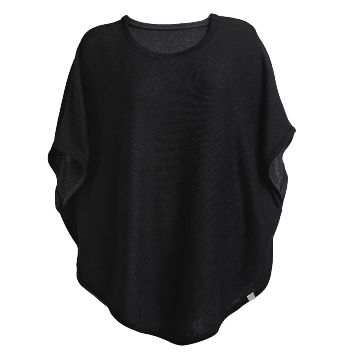 Women’s Flora Cotton Cashmere Reversible Poncho Black & Charcoal One Size Cove