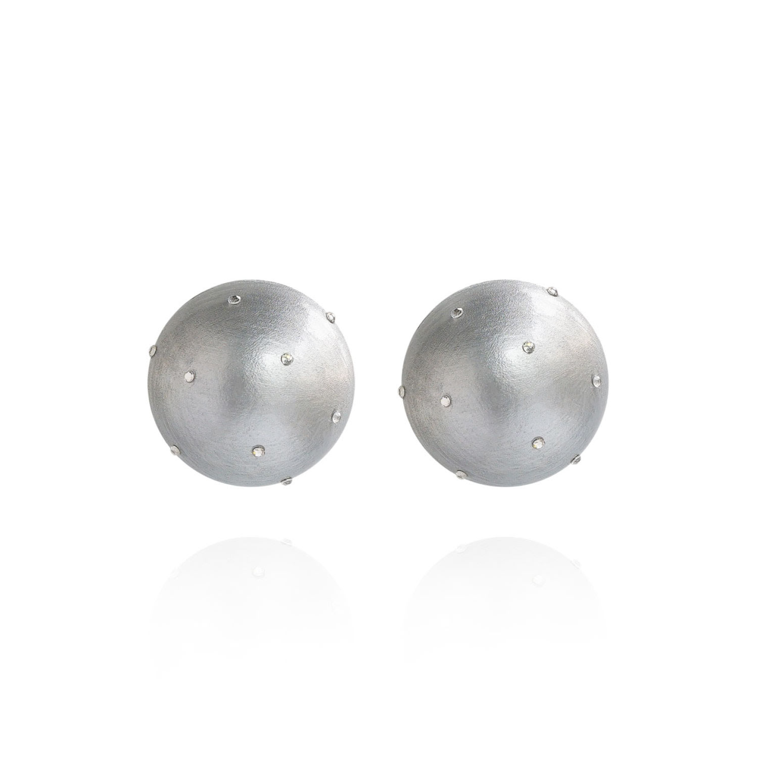 Saule Label Women's Silver Gaia Midi Crystal Earrings In Cloudy Sky