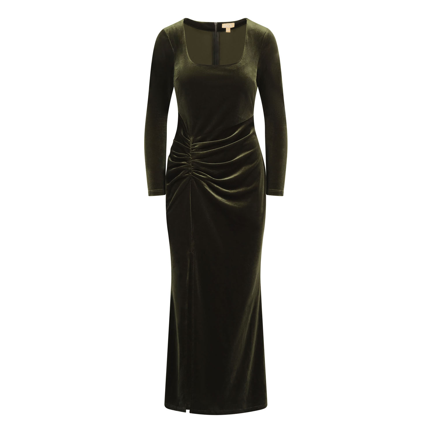 Green Womens Velvet Maxi Dress Large Balou