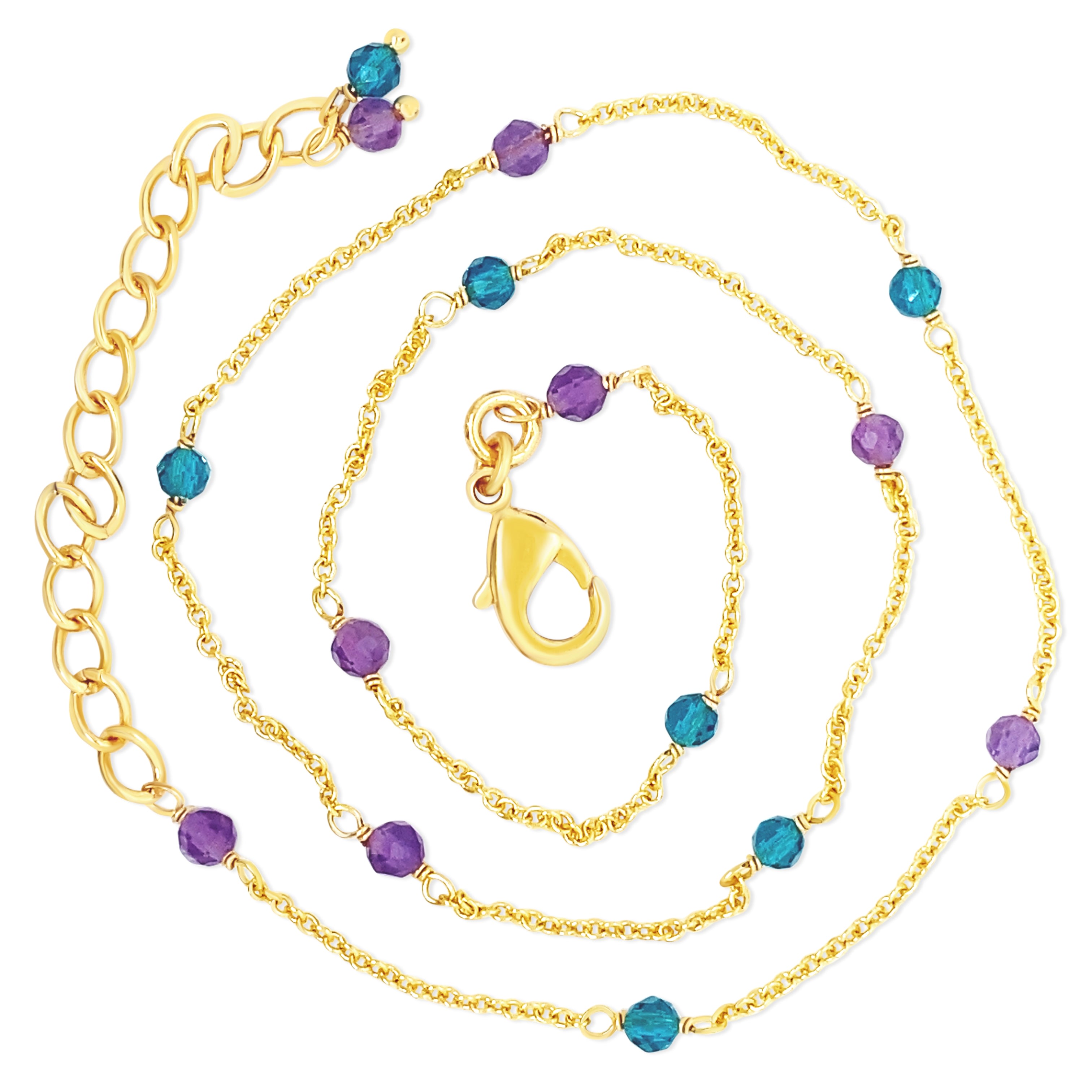 Gem Bazaar Jewellery Women's Blue / Yellow / Gold Sapphire Bay Chain