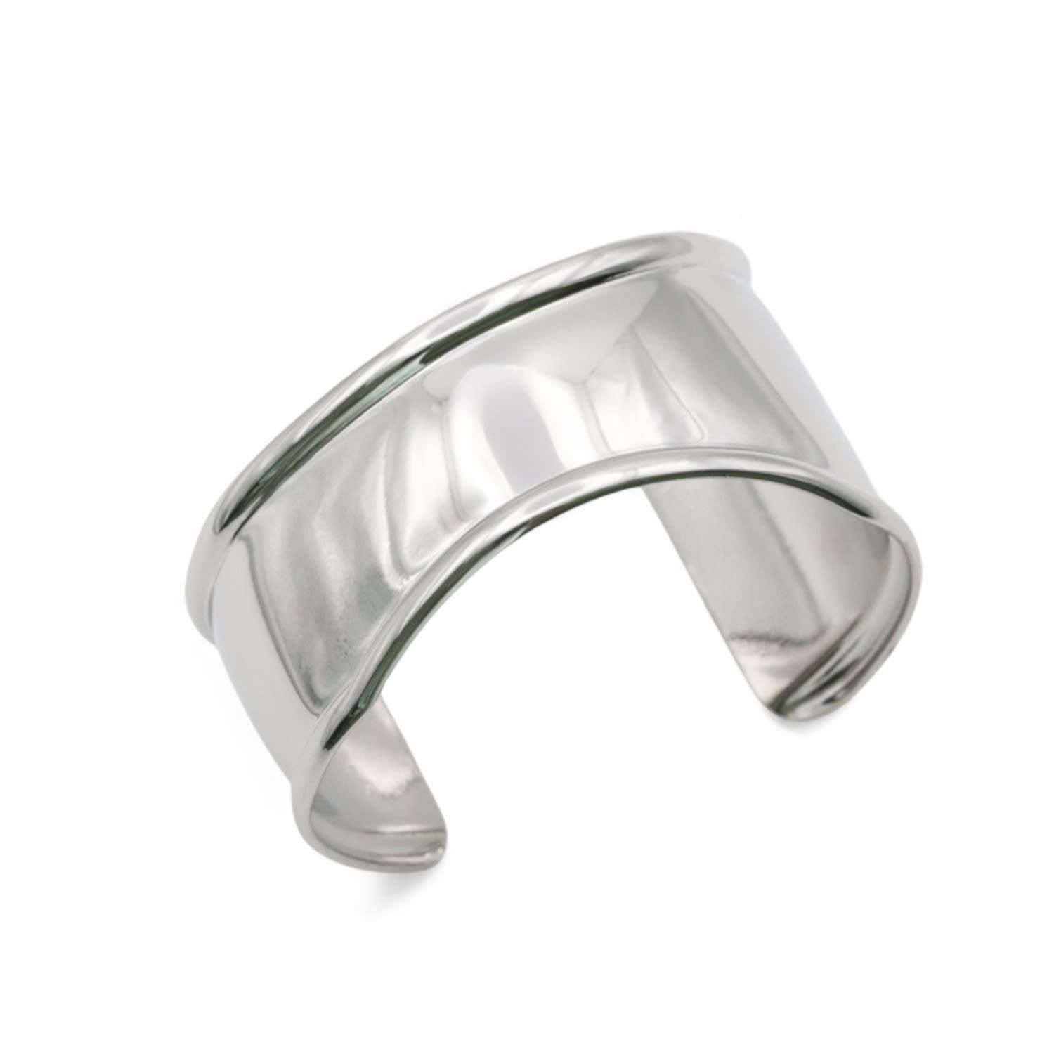 Miss Cecilia Women's Silver Arc Cuff Bangle