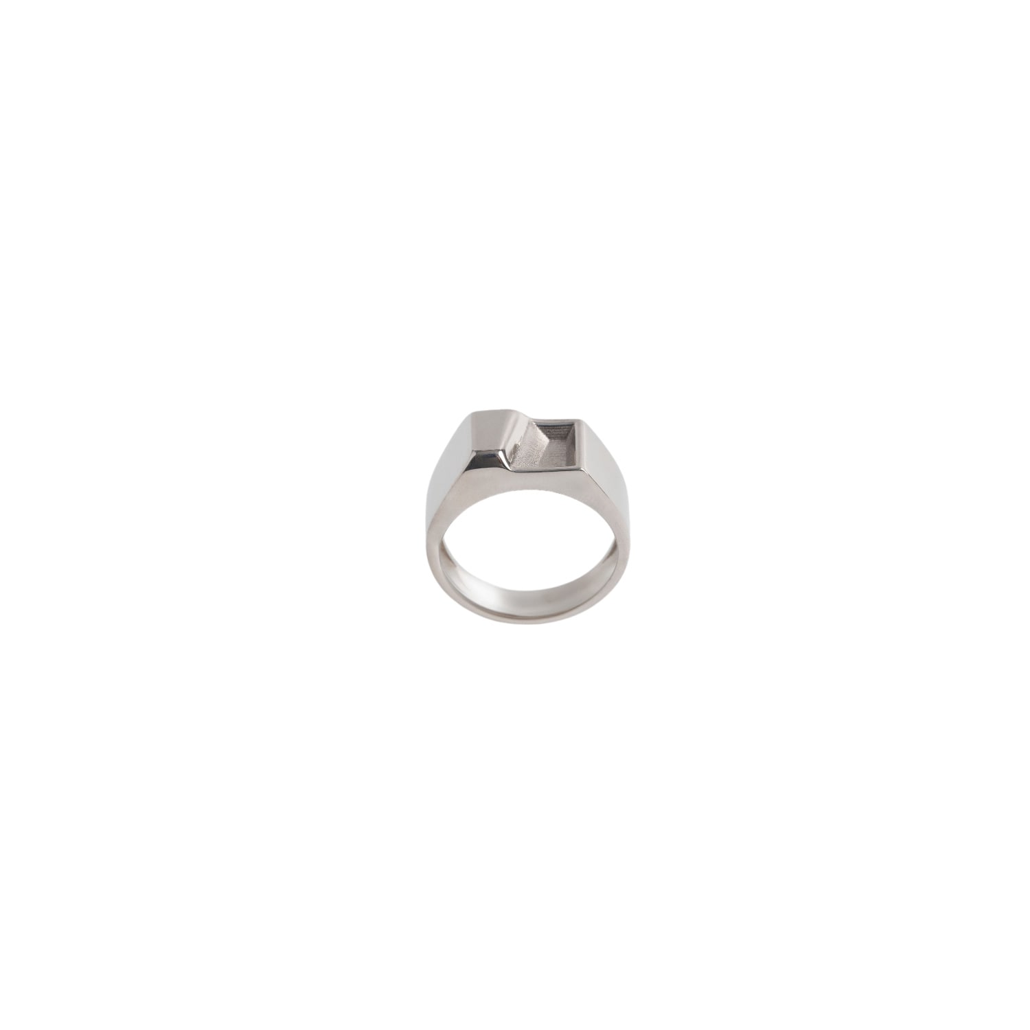 Gutta Design Women's White Magma Ring Rhodium Plated