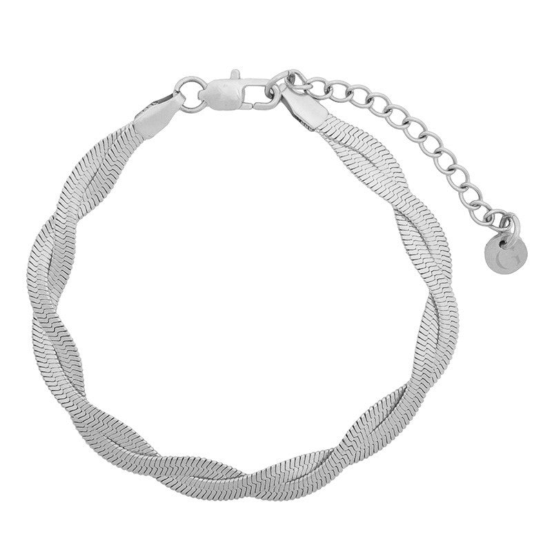 Gold Trip Women's Twisted Snake Chain Bracelet In Silver In Metallic