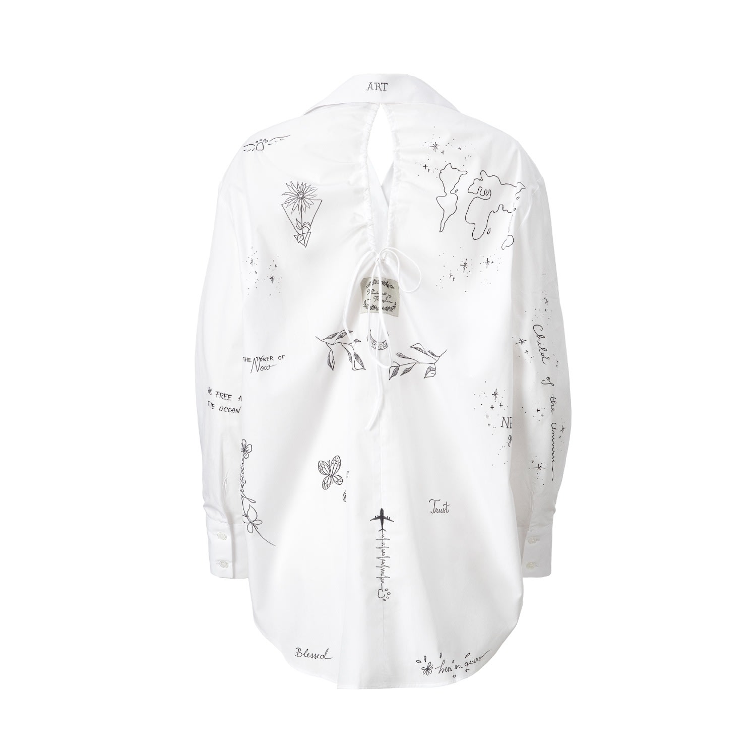 Madlen Women's Black / White Art Hand Painted Shirt In Black/white